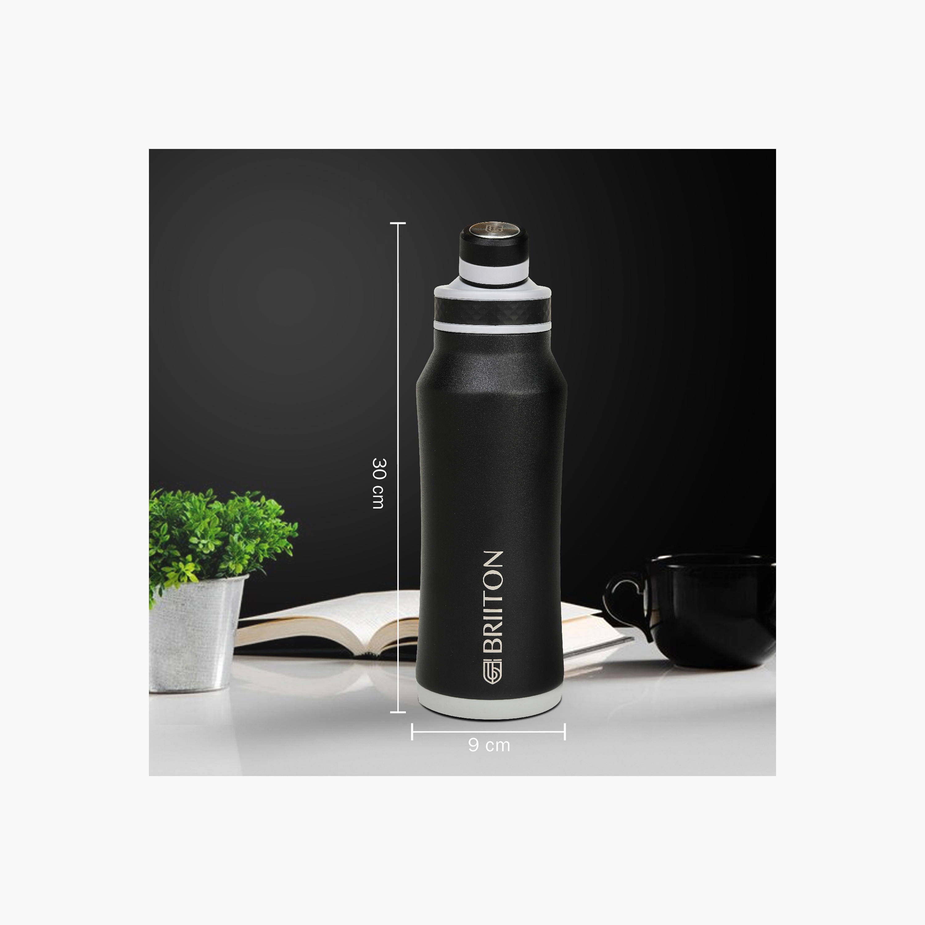 Briiton Logo Print Insulated Stainless Steel Water Bottle - 1 L-household-dining-drinkserveware-bottles-image-3