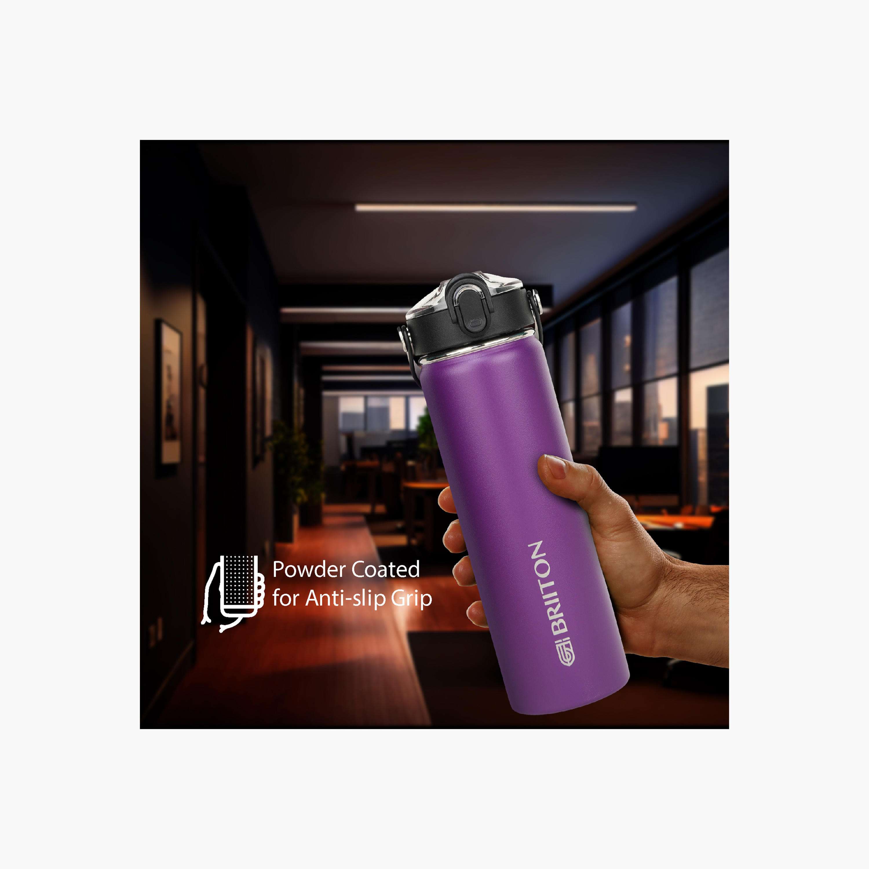 Briiton Logo Print Insulated Stainless Steel Water Bottle - 750 ml-household-dining-drinkserveware-bottles-image-2