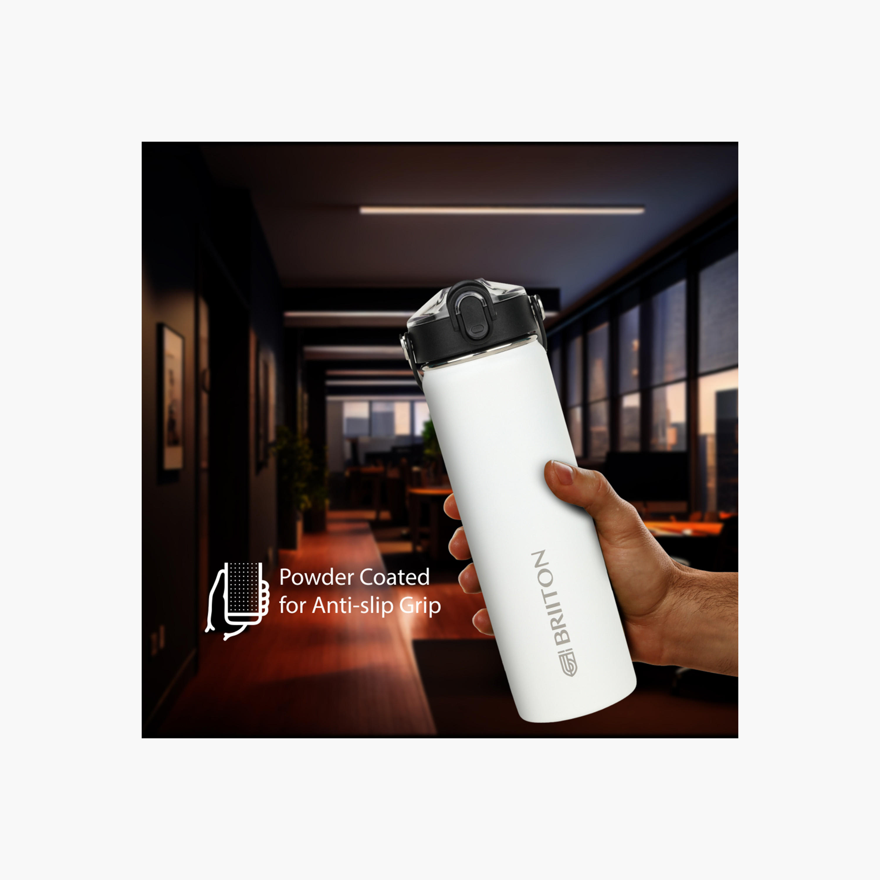 Briiton Logo Print Insulated Stainless Steel Water Bottle - 750 ml-household-dining-drinkserveware-bottles-image-2