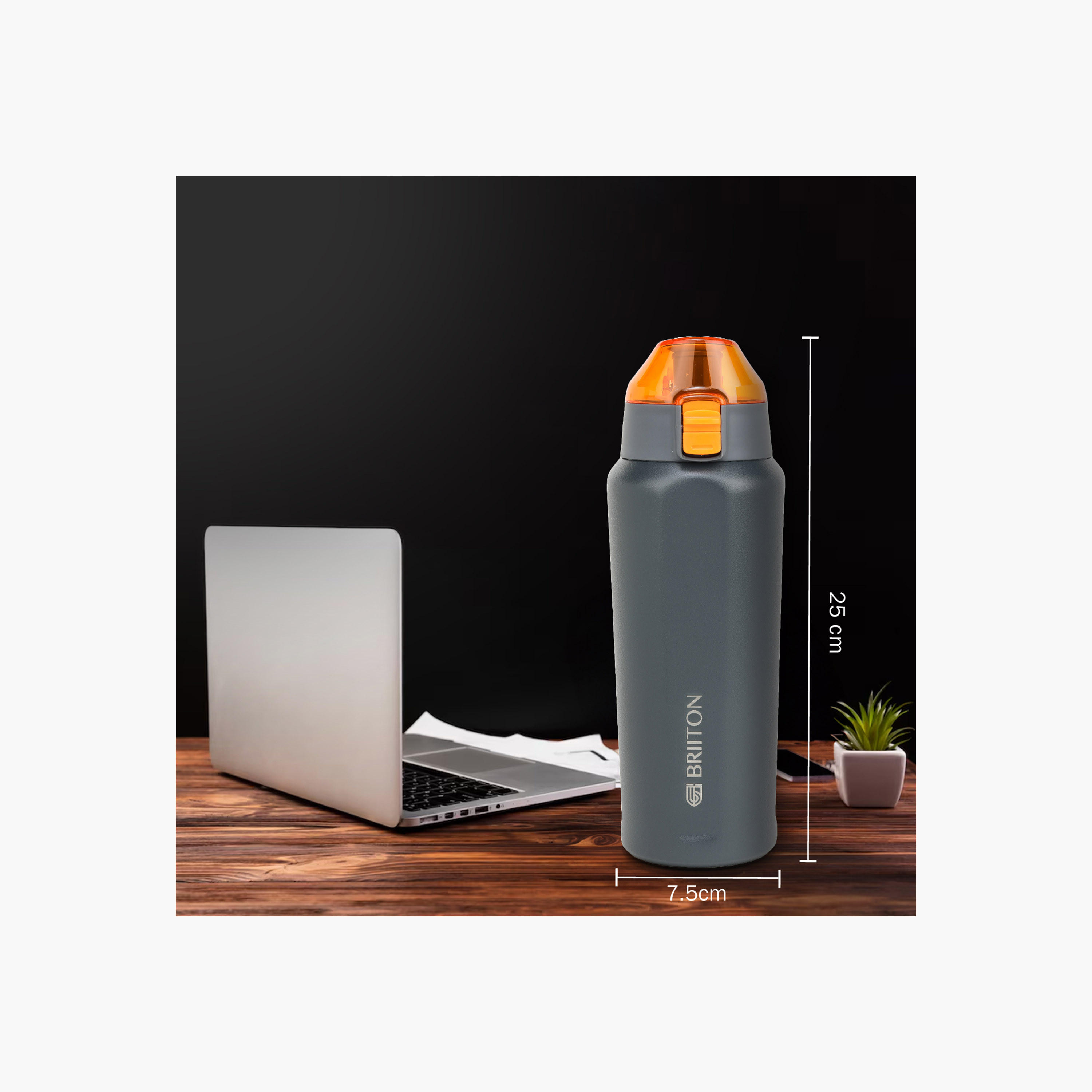Briiton Logo Print Insulated Stainless Steel Water Bottle - 650 ml-household-dining-drinkserveware-bottles-image-3