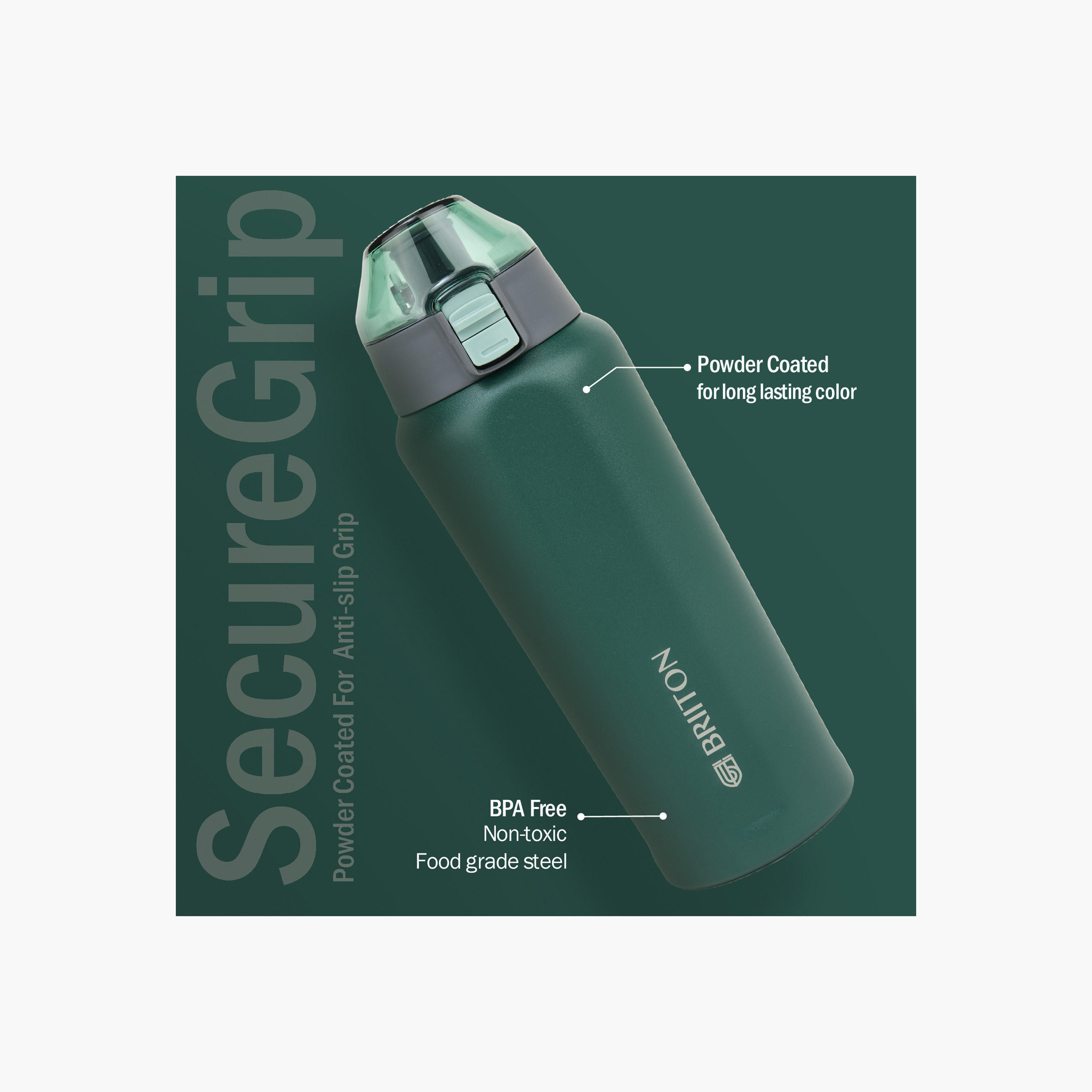 Briiton Logo Print Insulated Stainless Steel Water Bottle - 650 ml-household-dining-drinkserveware-bottles-image-2