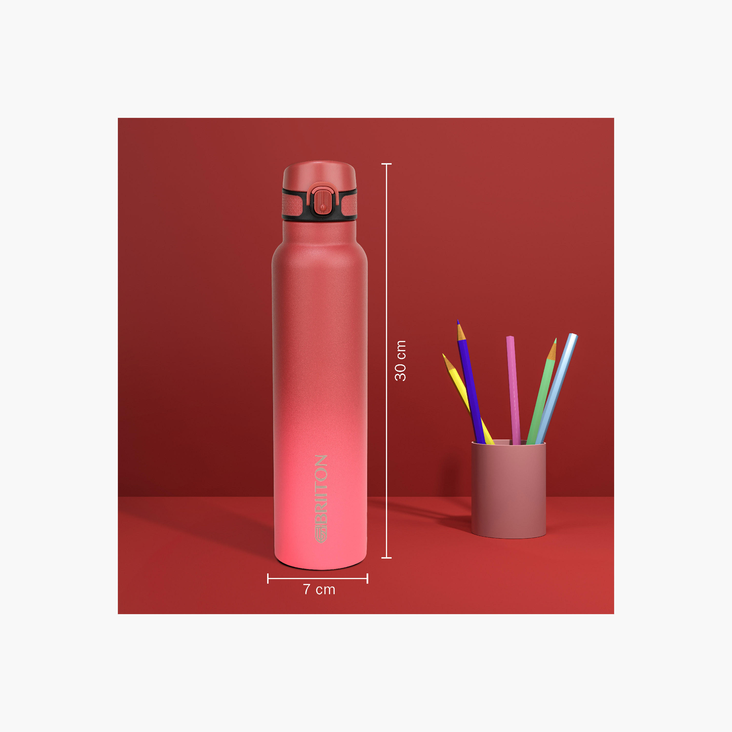 Briiton Ombre Insulated Stainless Steel Water Bottle - 1 L-household-dining-drinkserveware-bottles-image-3