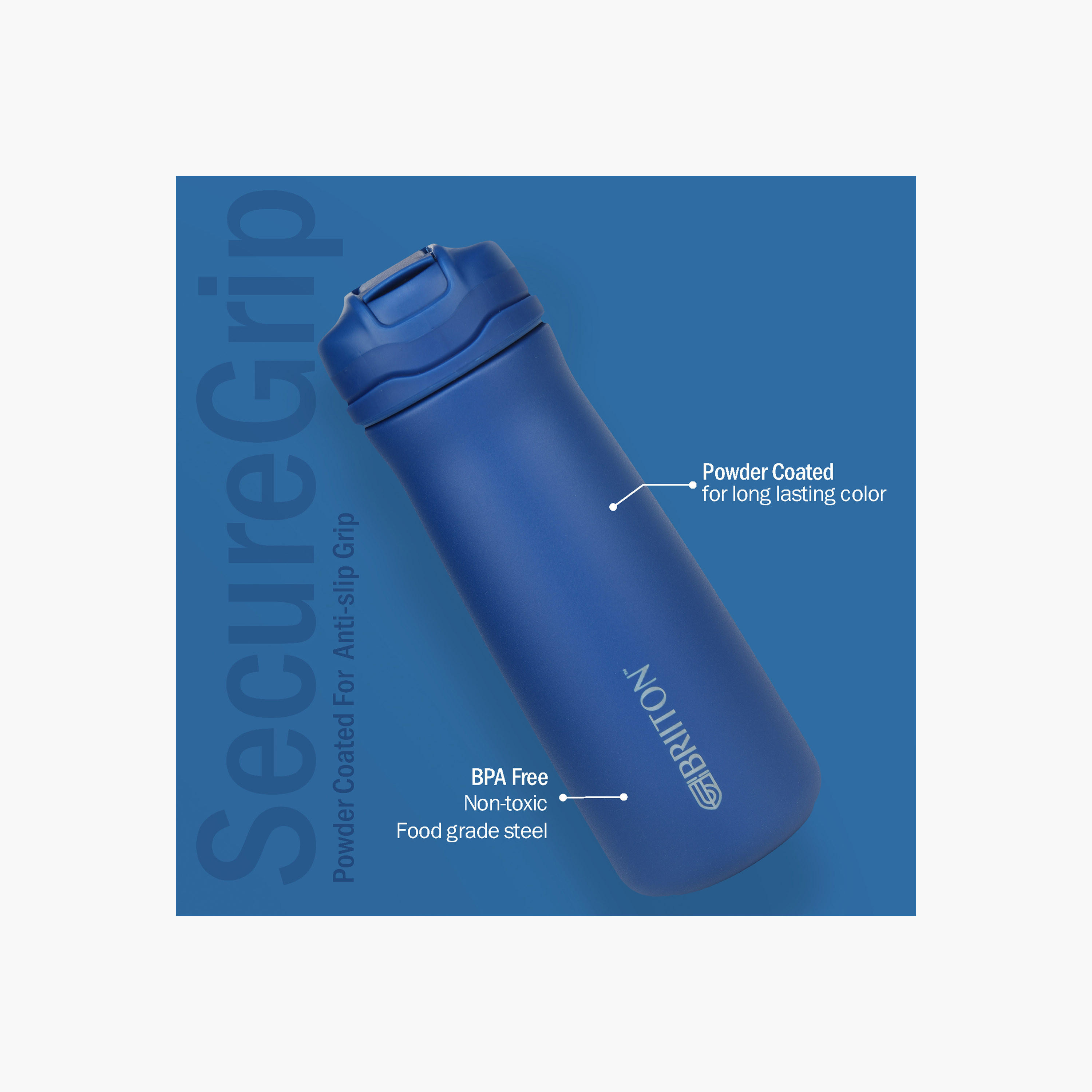قارورة مياه معزولة ستانلس ستيل بجدار مزدوج من بريتون - 600 مل-household-dining-drinkserveware-bottles-image-2