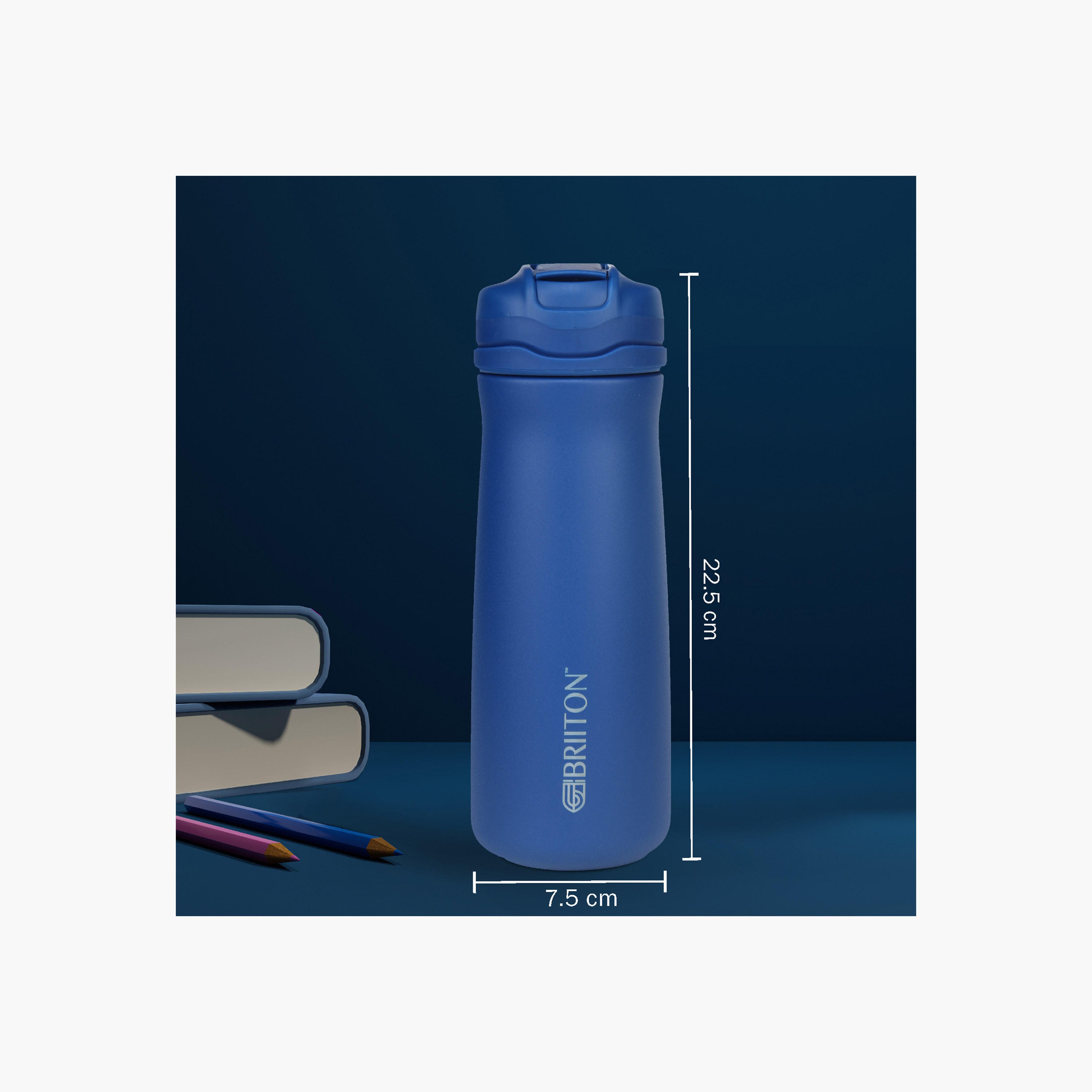 قارورة مياه معزولة ستانلس ستيل بجدار مزدوج من بريتون - 600 مل-household-dining-drinkserveware-bottles-image-3