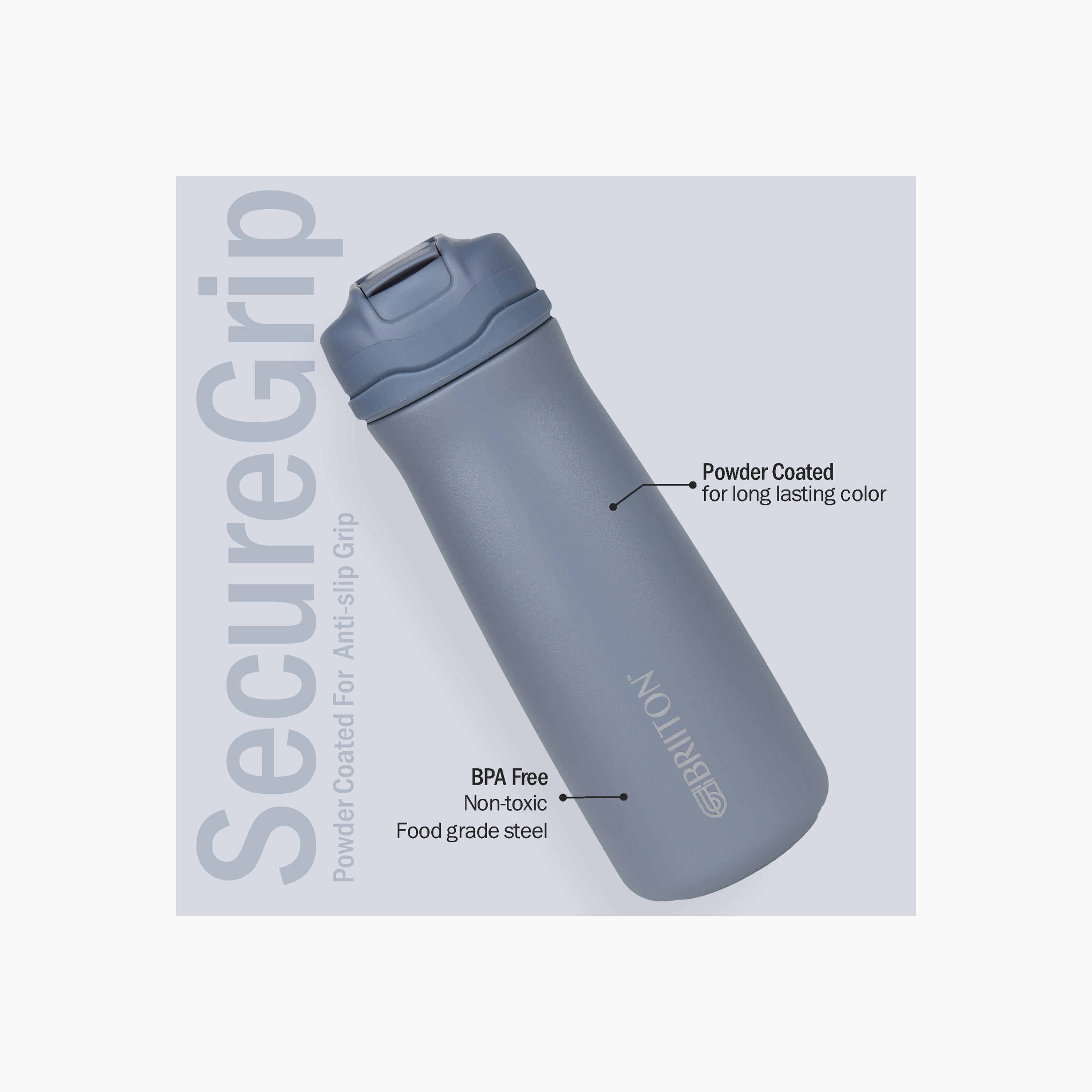 Briiton Solid Double Wall Stainless Steel Insulated Water Bottle - 600 ml-household-dining-drinkserveware-bottles-image-2