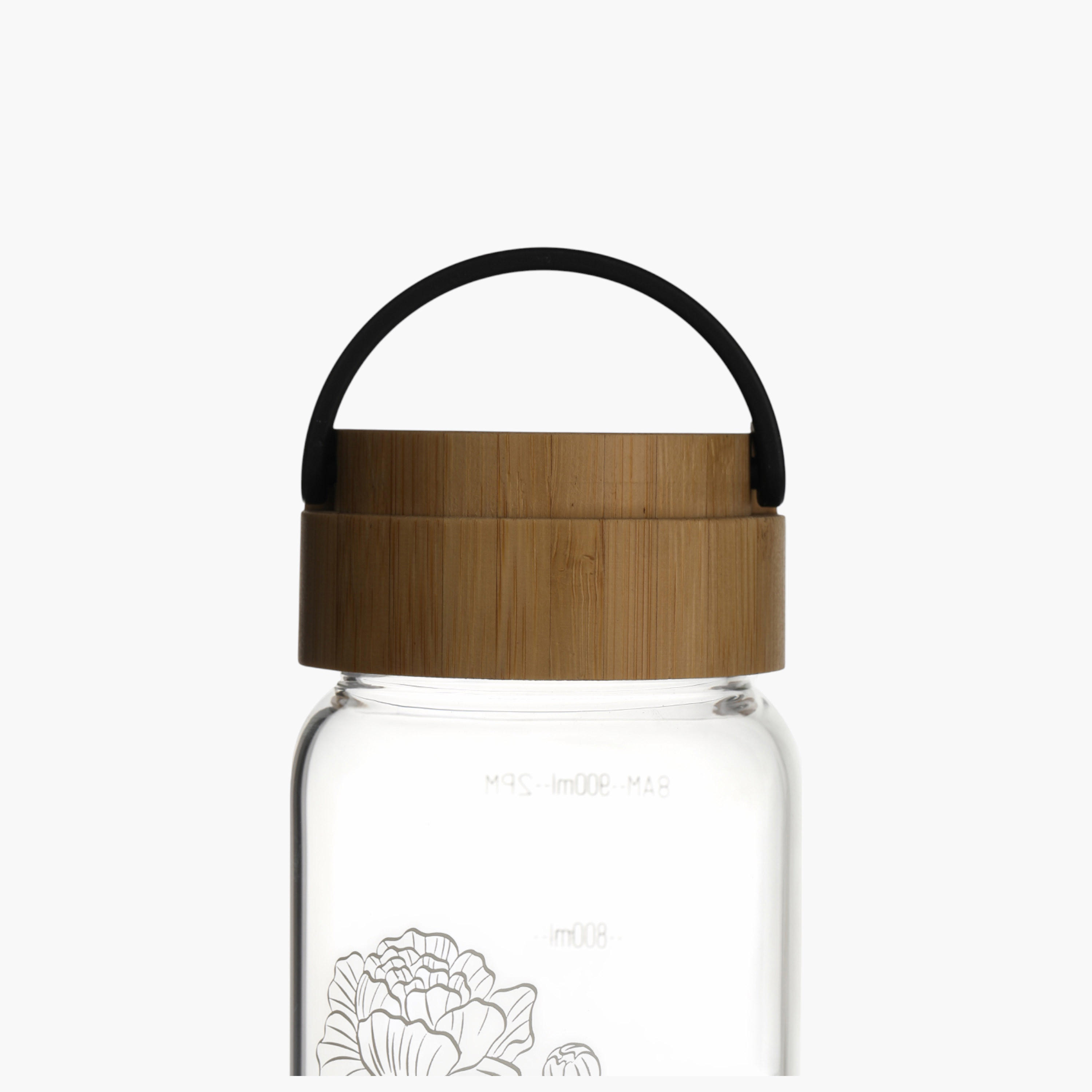 قارورة مياه زجاج بطبعات زهرية من بريتون - 1 لتر-household-dining-drinkserveware-bottles-image-3