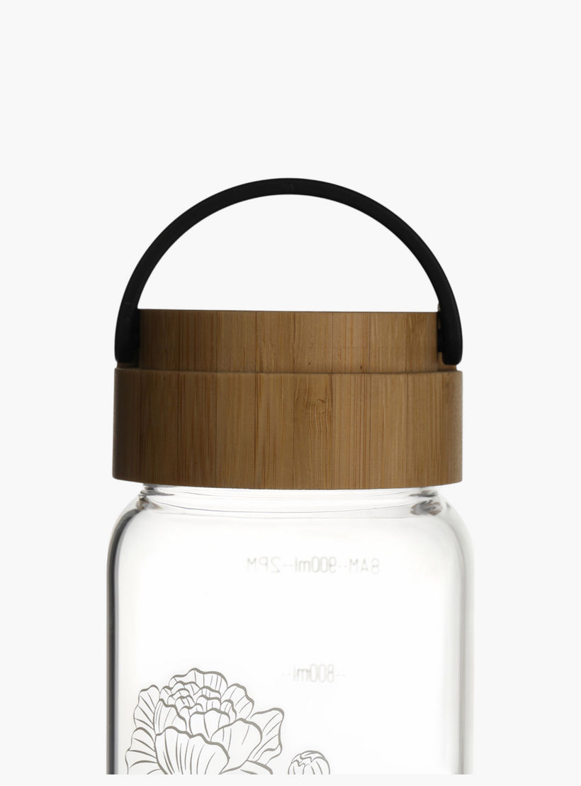 Briiton Floral Print Glass Water Bottle - 1 L-household-dining-drinkserveware-bottles-image-3