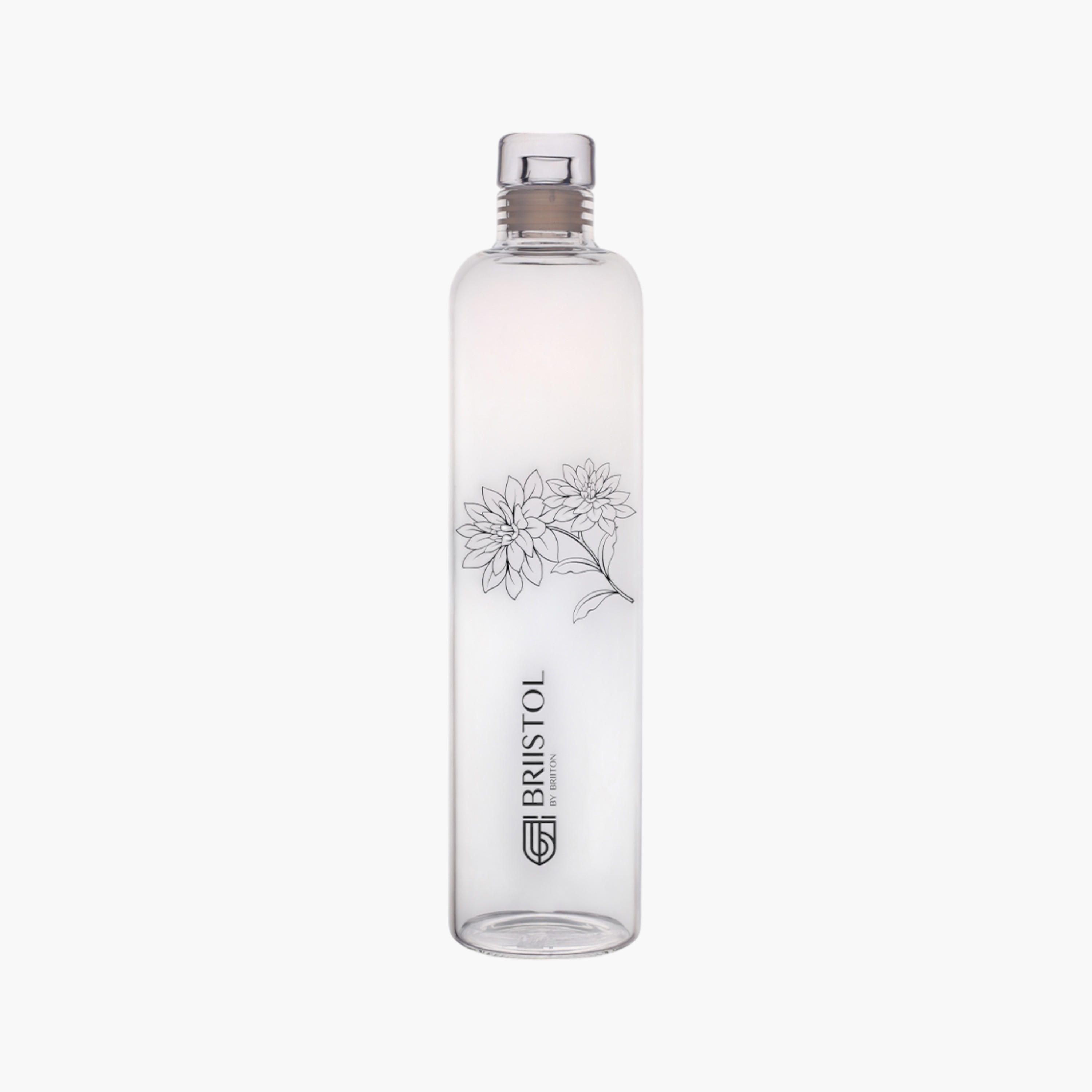 قارورة مياه زجاج بطبعات زهرية من بريتون - 750 مل-household-dining-drinkserveware-bottles-image-1