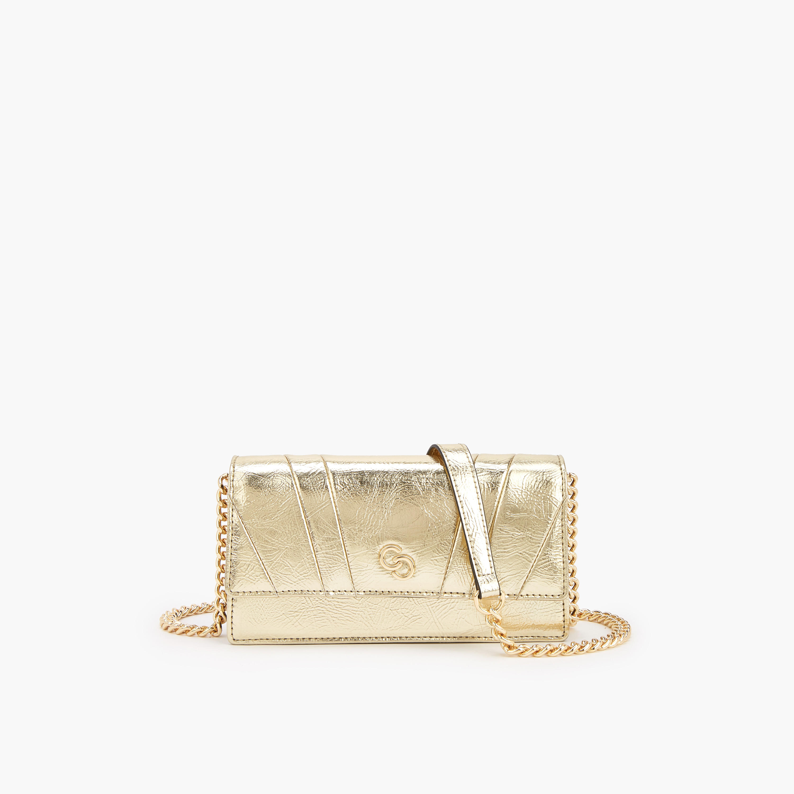 Celeste Metallic Crossbody Bag with Chain Strap-women-bagsandwallets-handbags-image-1