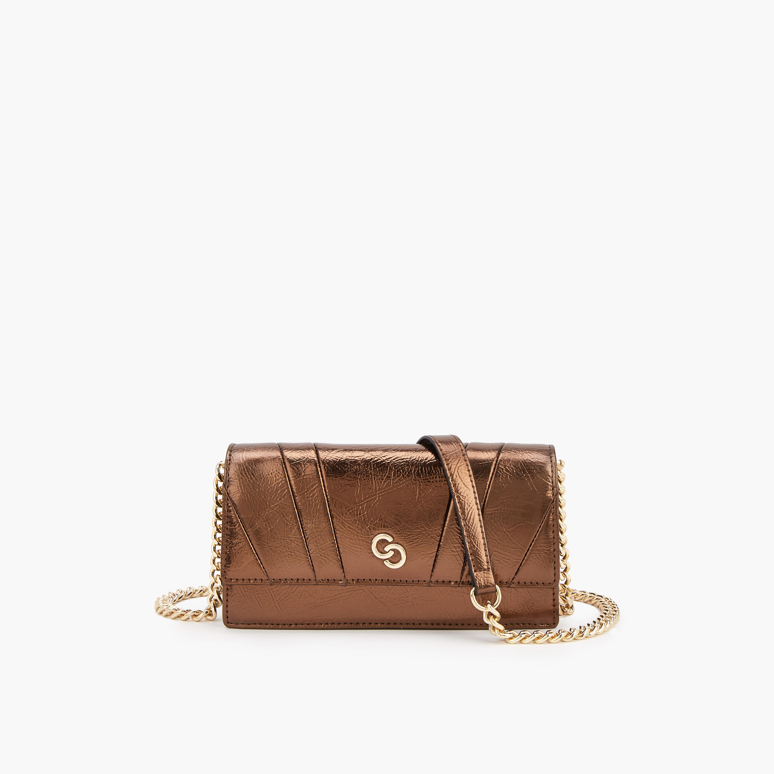 Celeste Metallic Crossbody Bag with Chain Strap-women-bagsandwallets-handbags-image-1