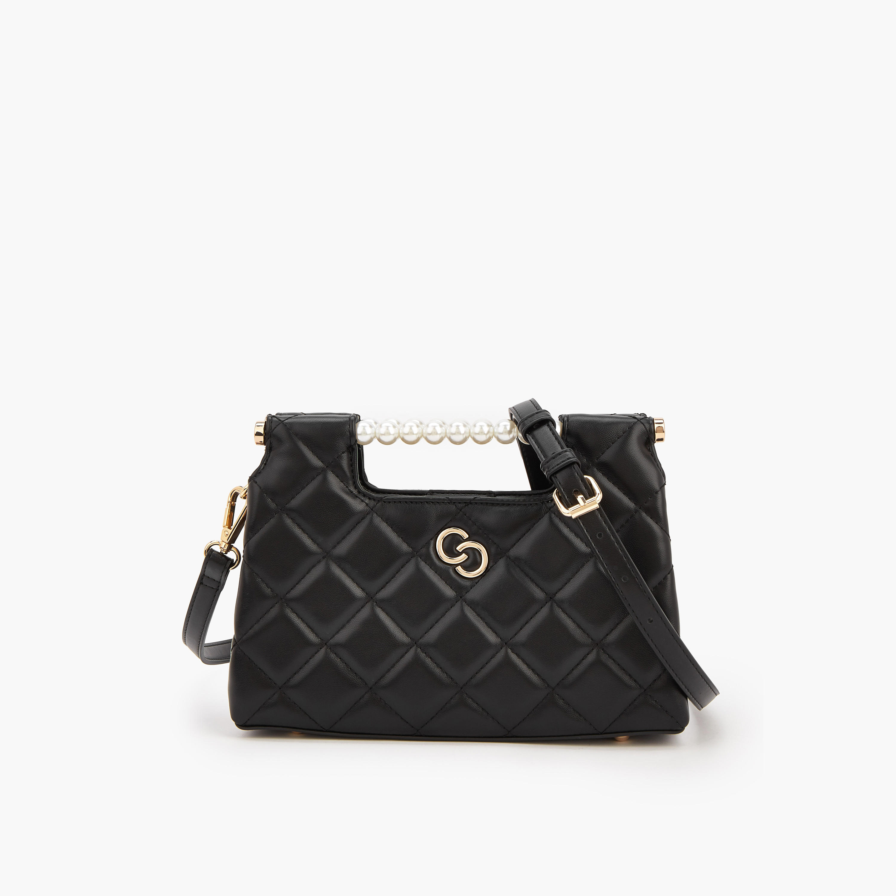 Celeste Quilted Shoulder Bag with Pearl Top Handle-women-bagsandwallets-handbags-image-1