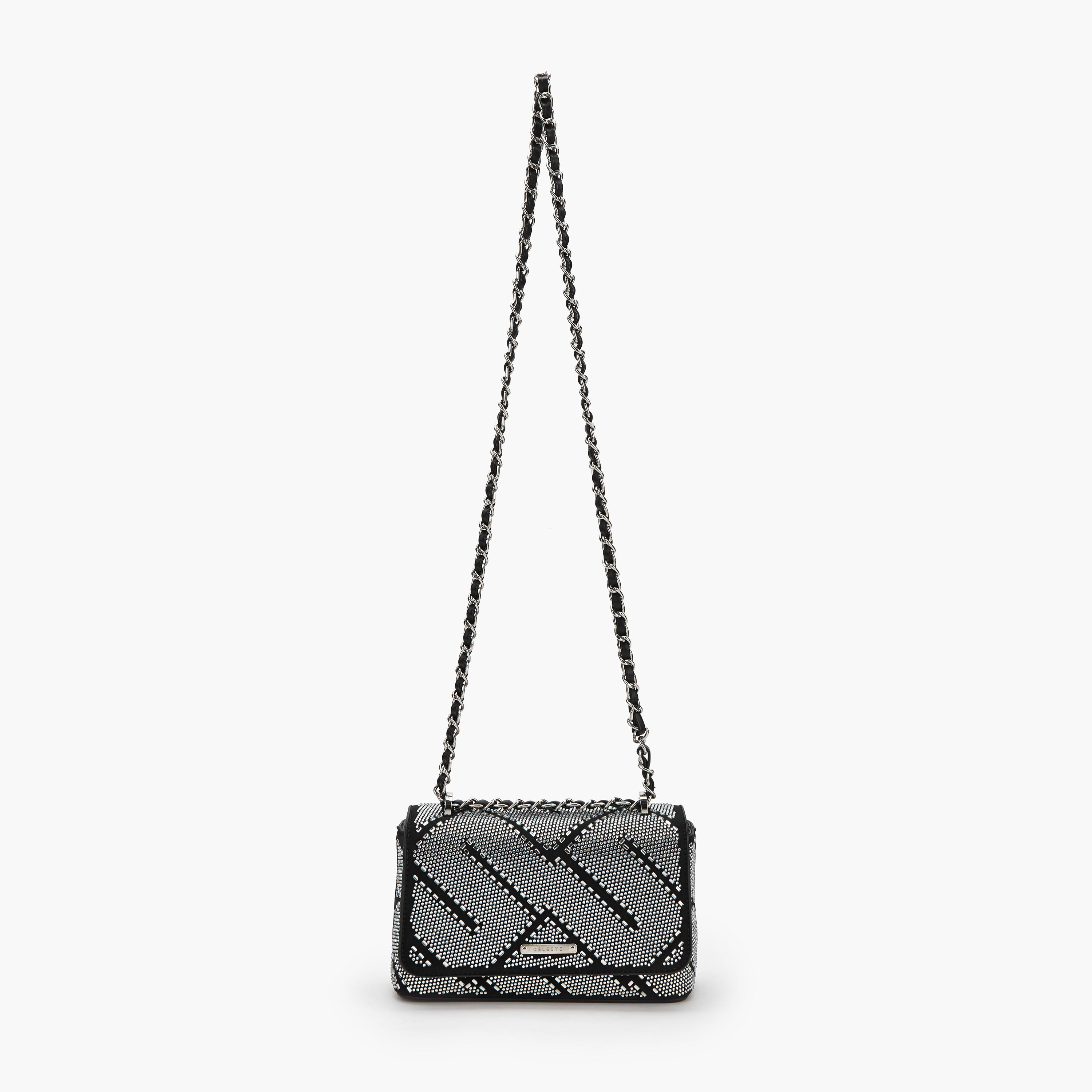Celeste Embellished Crossbody Bag with Chain Strap-women-bagsandwallets-handbags-image-2