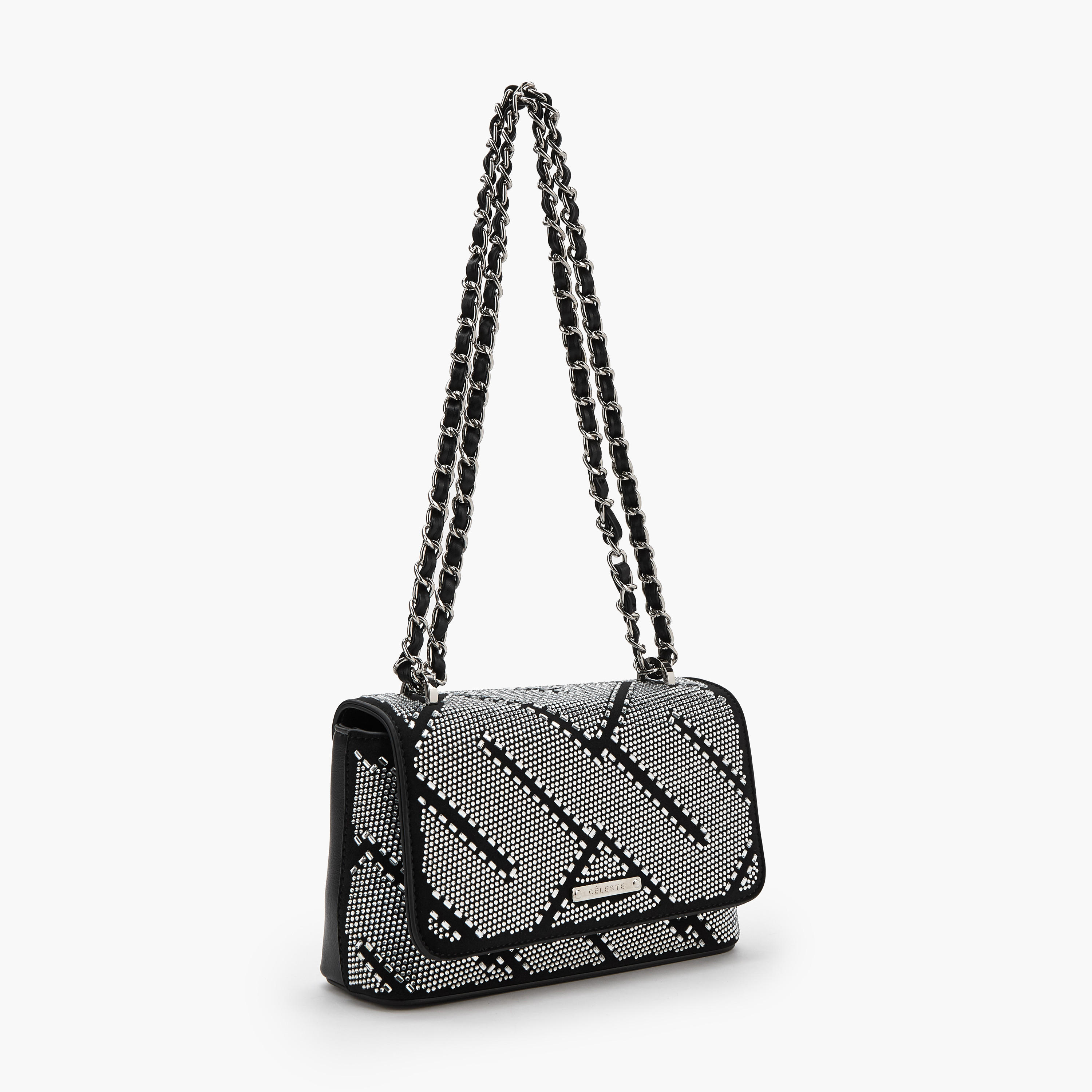 Celeste Embellished Crossbody Bag with Chain Strap-women-bagsandwallets-handbags-image-3