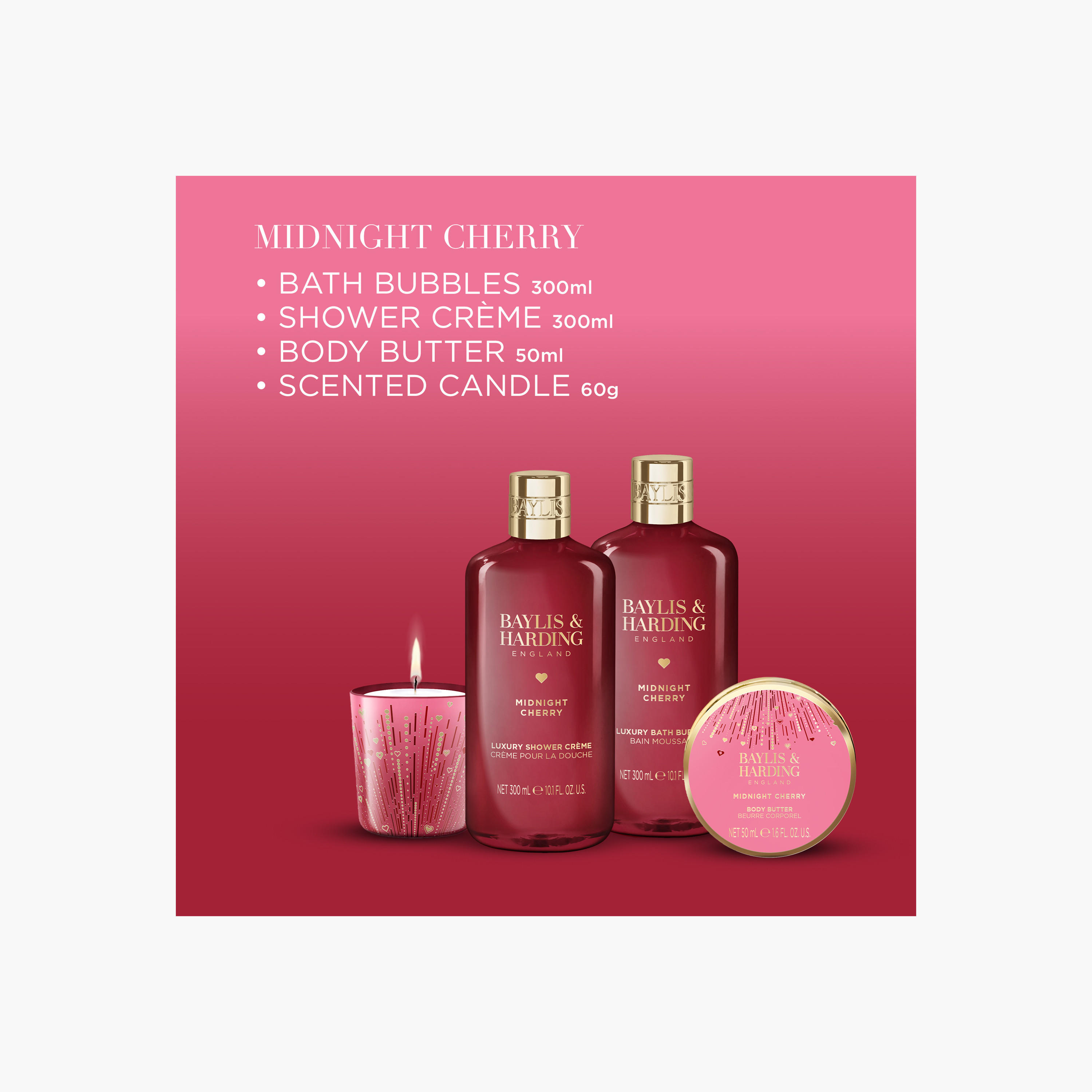 مجموعة استحمام مضيئة برائحة كرز منتصف الليل من بايلس أند هاردينج-beautyandpersonalcare-giftsets-image-5