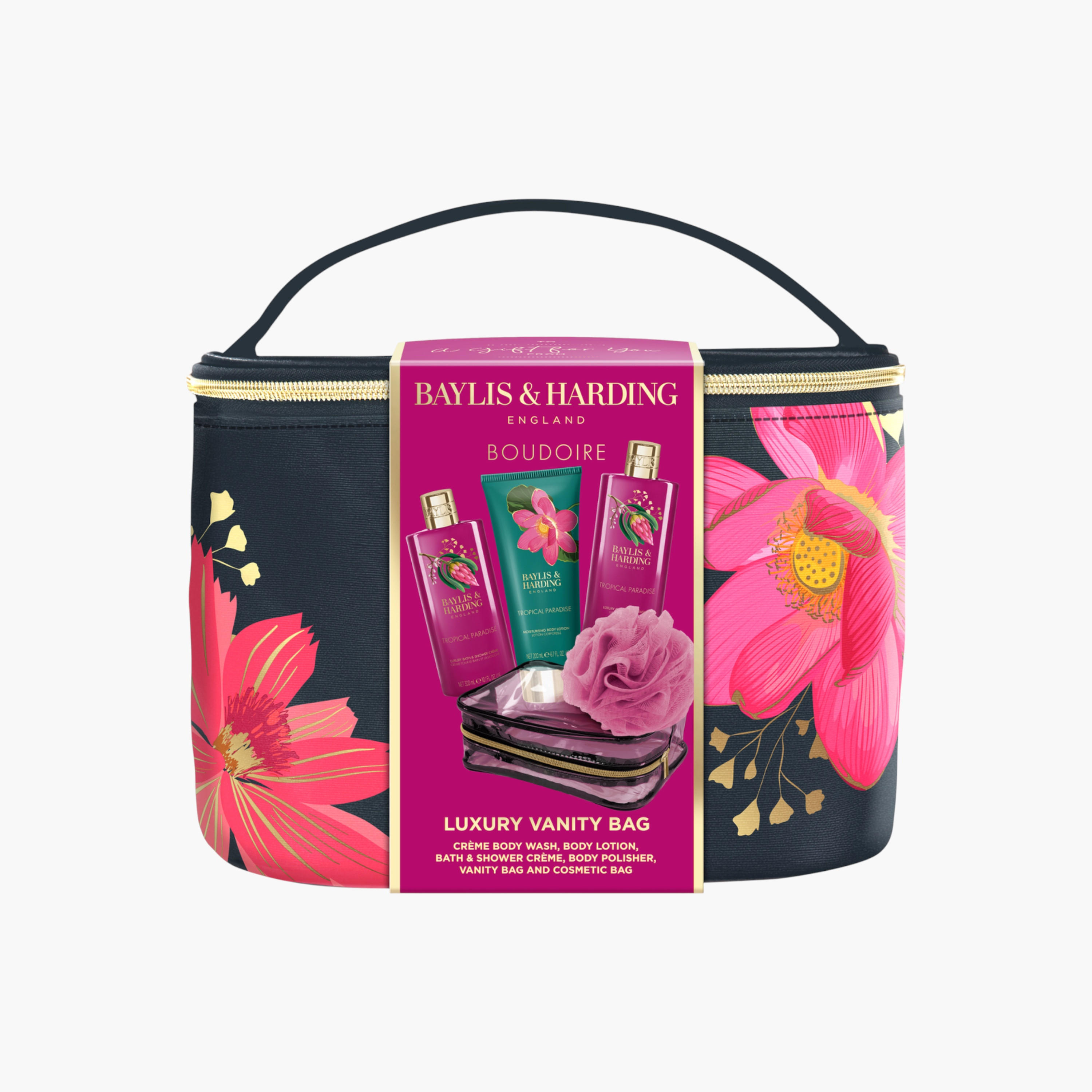 مجموعة هدايا حقيبة زينة مزينة بالزهور من بايلس أند هاردينج-beautyandpersonalcare-giftsets-image-1