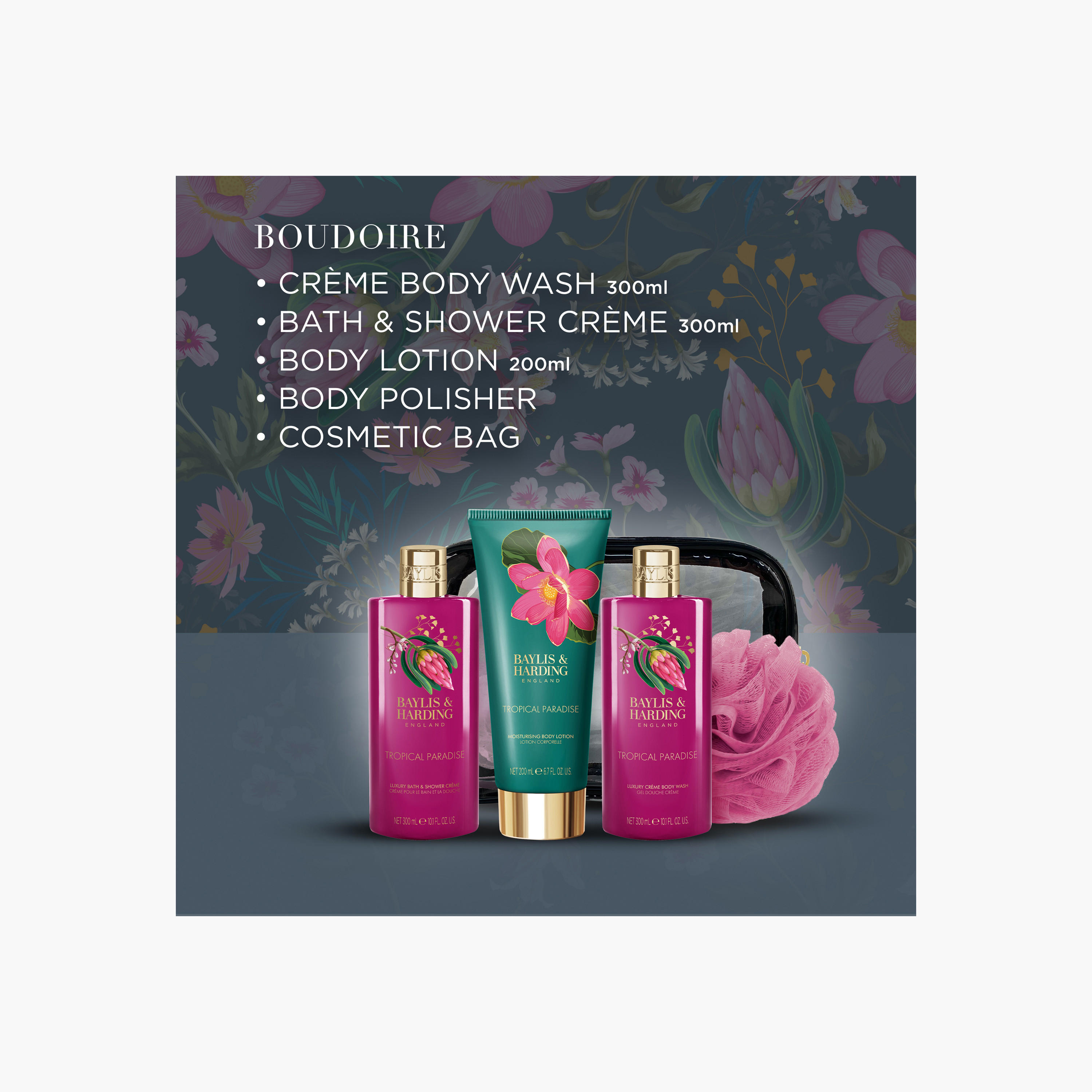 مجموعة هدايا حقيبة زينة مزينة بالزهور من بايلس أند هاردينج-beautyandpersonalcare-giftsets-image-4