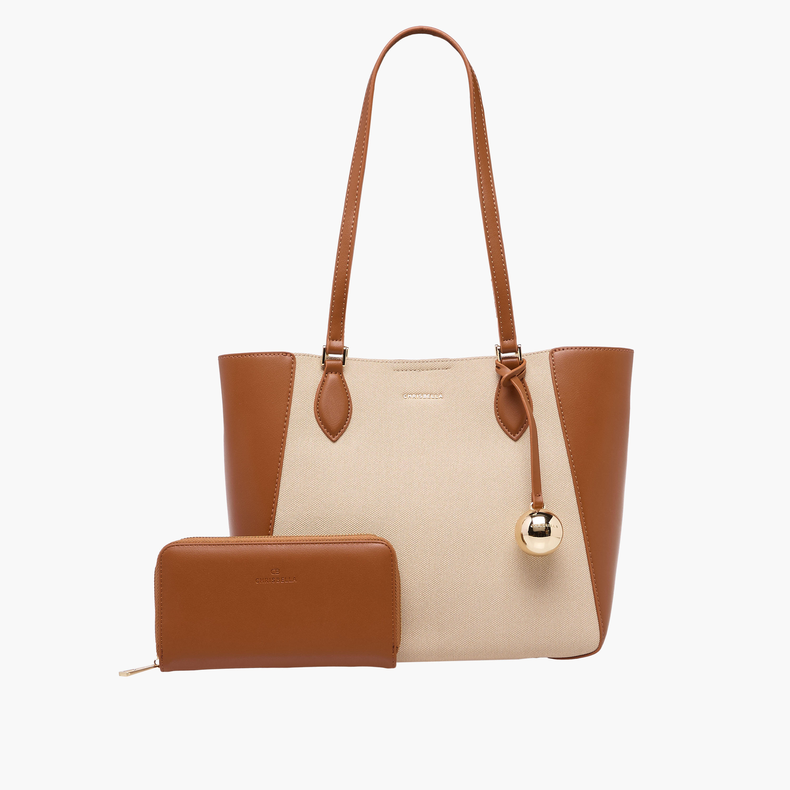شنطة توتي بألواح ومقابض مزدوجة مع محفظة من كريسبيلا-women-bagsandwallets-handbags-image-1