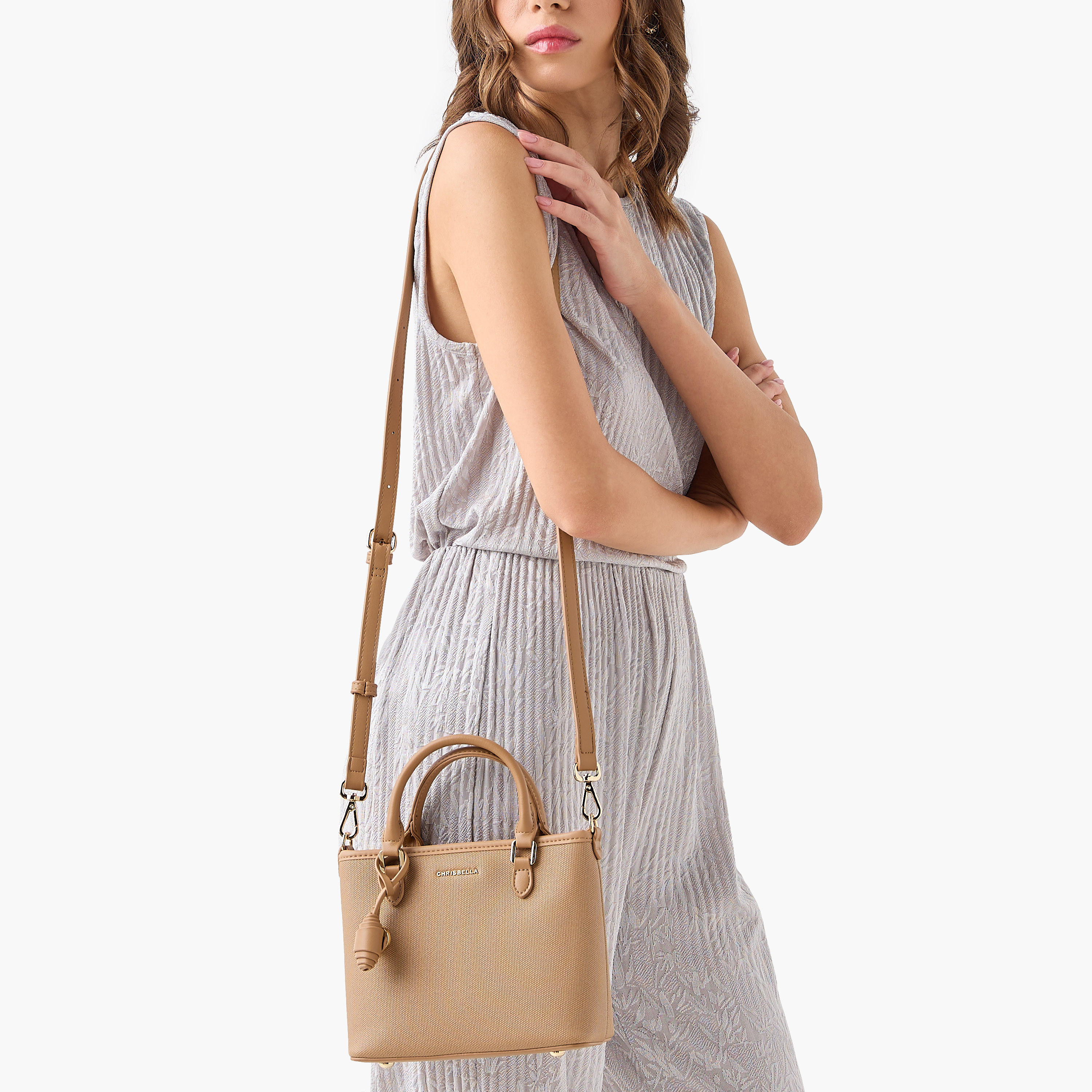 شنطة كروس بودي بارزة الملمس بحزام قابل للفصل وسحاب إغلاق من كريسبيلا-women-bagsandwallets-handbags-image-2