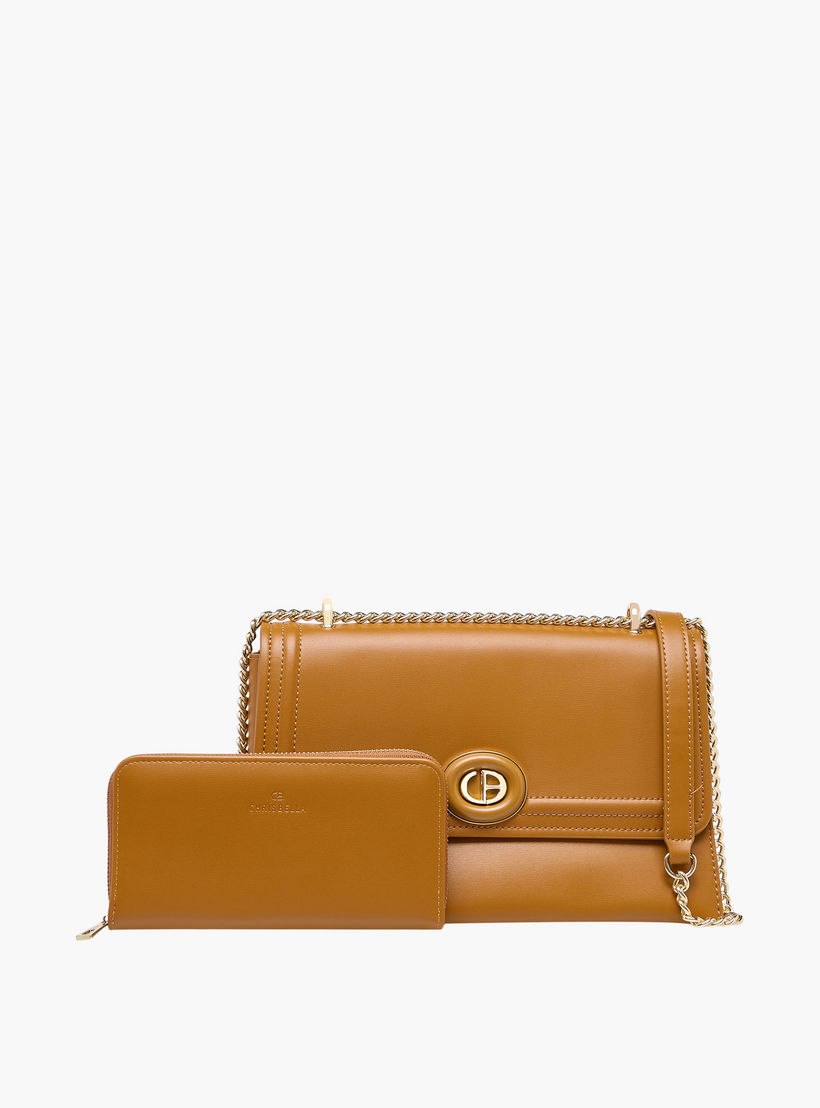 Chrisbella Monotone Crossbody Bag with Chain Strap and Zip-Around Wallet-women-bagsandwallets-handbags-image-1
