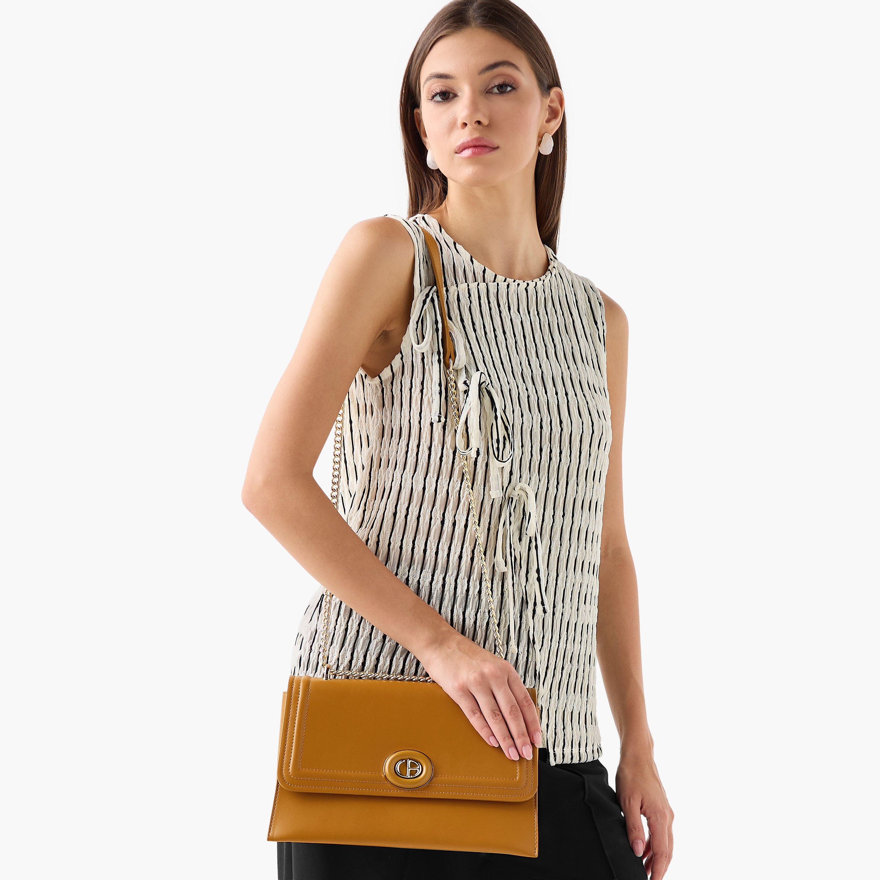 Chrisbella Monotone Crossbody Bag with Chain Strap and Zip-Around Wallet-women-bagsandwallets-handbags-image-2