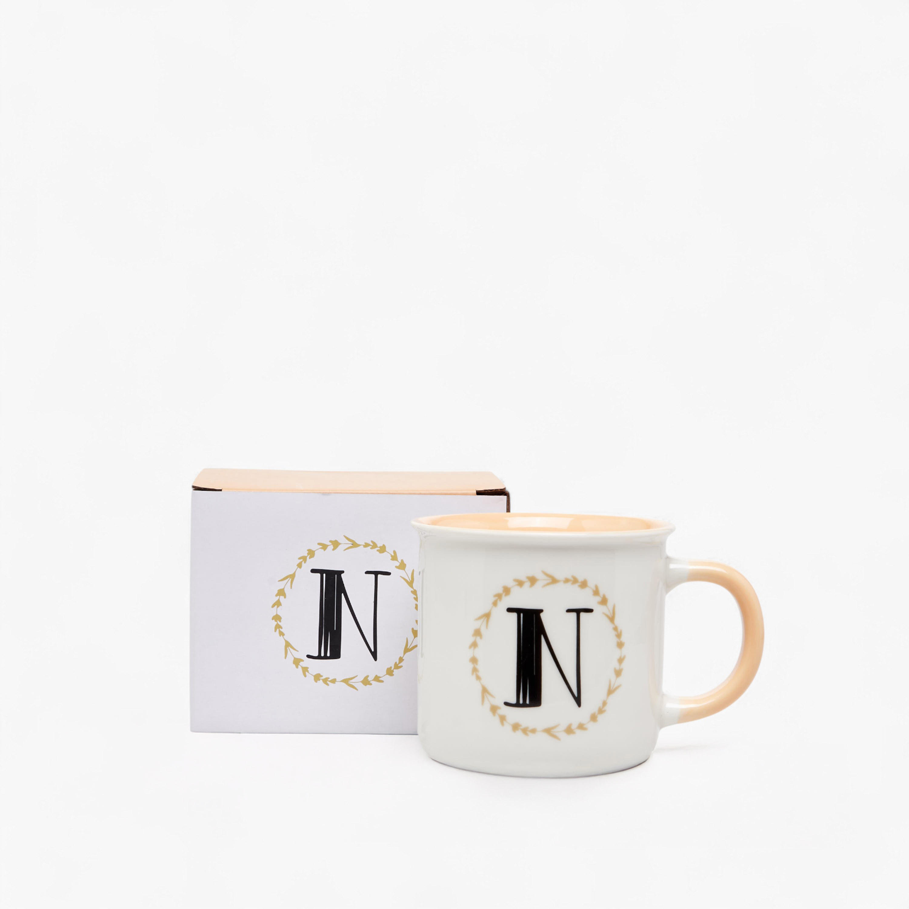 Initial N Print New Bone China Mug with Handle - 335 ml-household-dining-teaandcoffee-mugsandcups-image-4