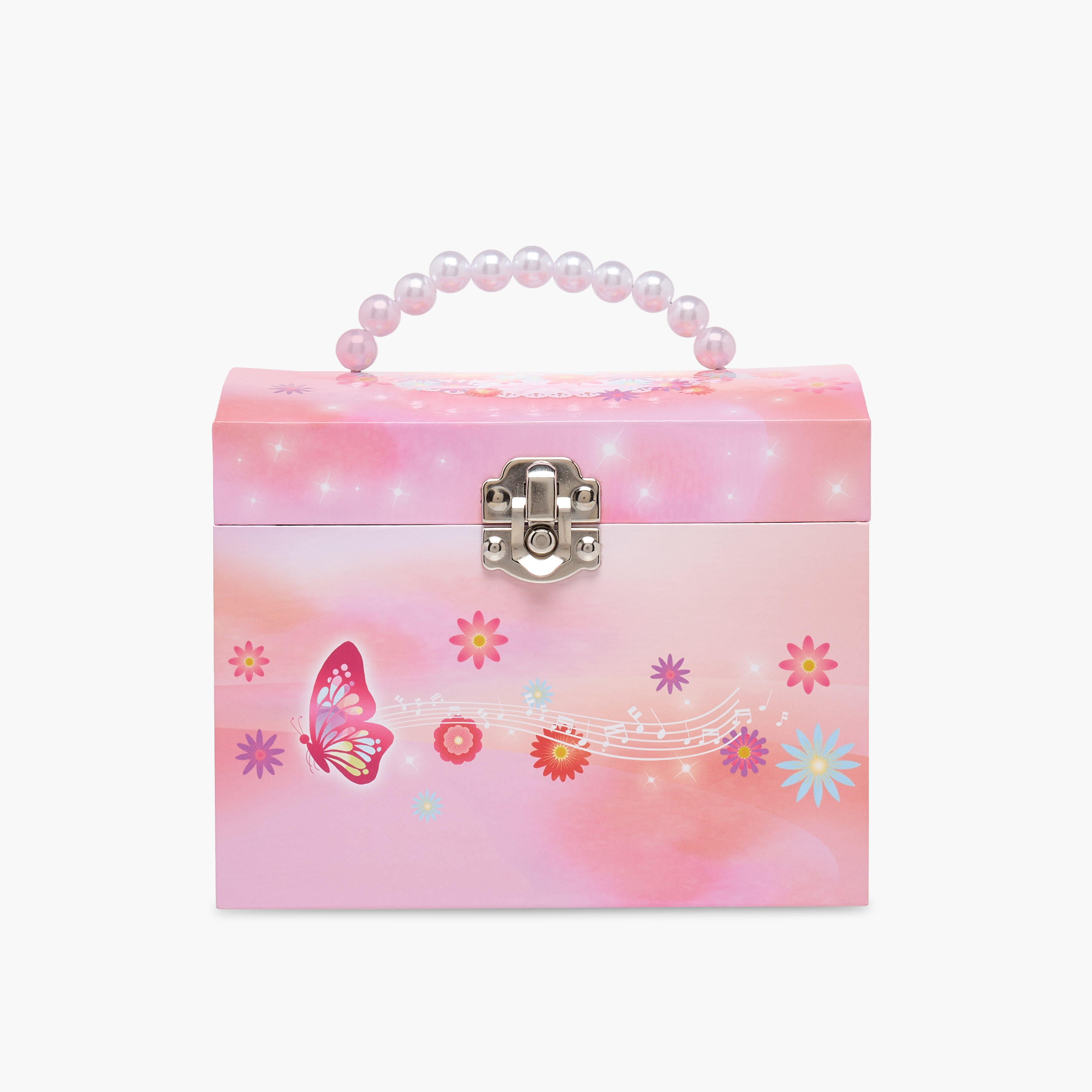 Musical Jewellery Box with Pearl Handle - 17x13x14 cms-women-watchesandjewellery-jewellery-storage-image-1
