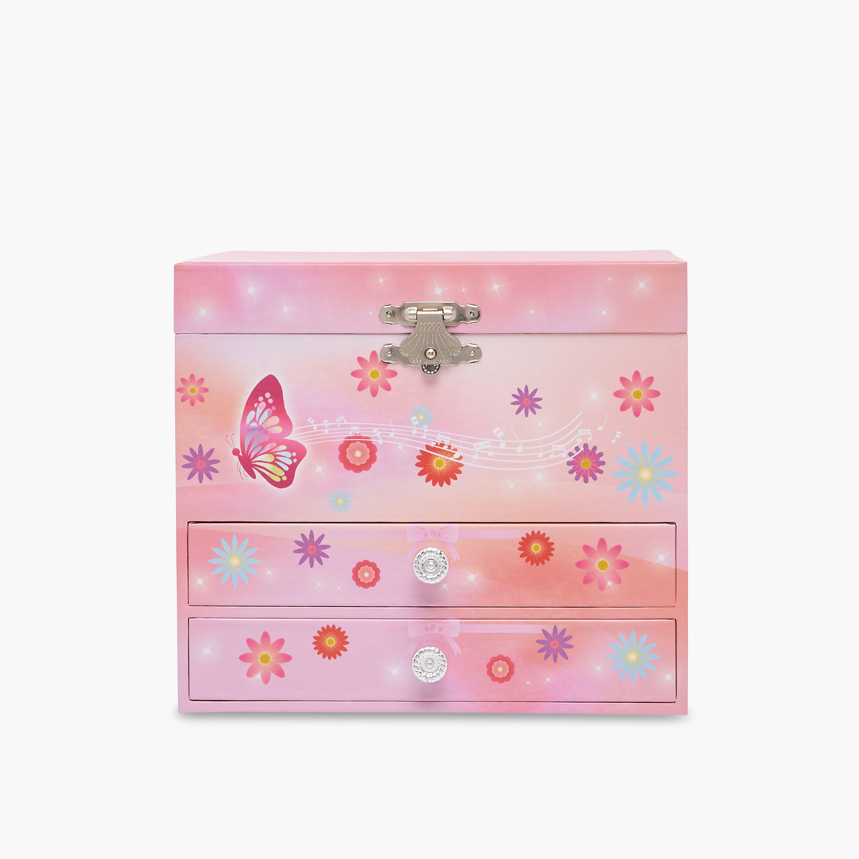 صندوق مجوهرات موسيقي بمرآة - 16x11x14 سم-women-watchesandjewellery-jewellery-storage-image-1