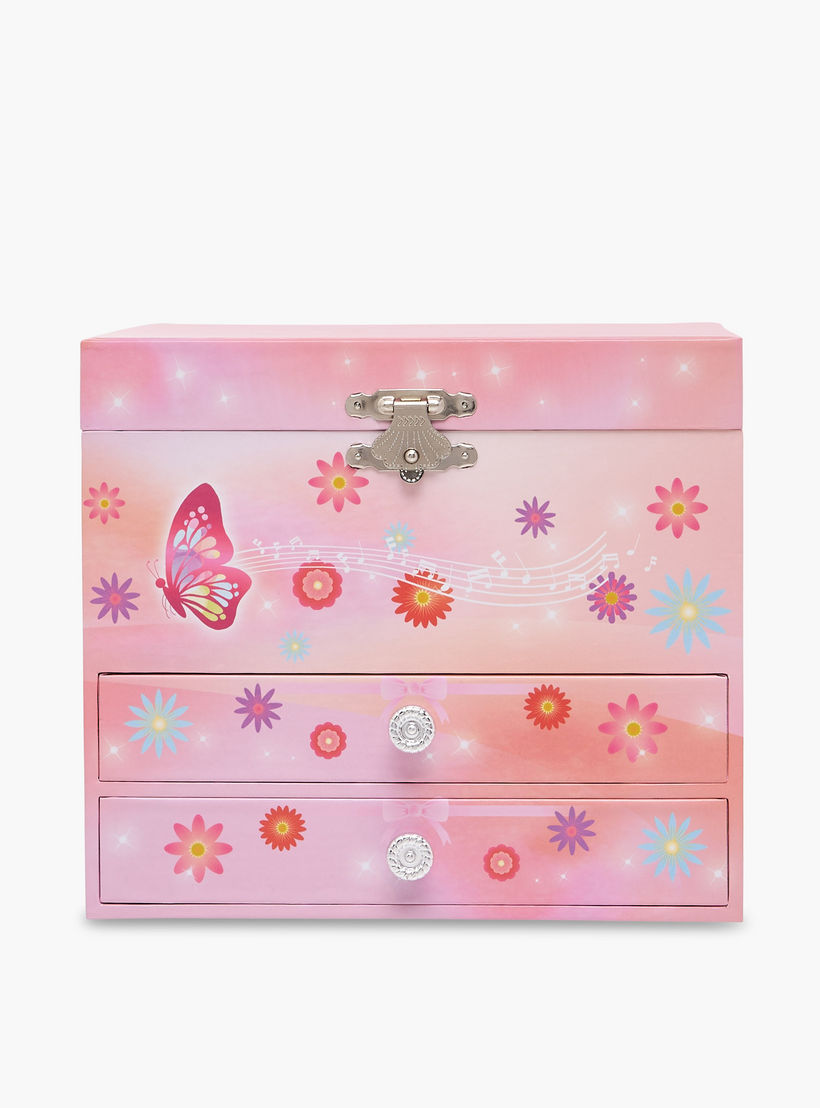 صندوق مجوهرات موسيقي بمرآة - 16x11x14 سم-women-watchesandjewellery-jewellery-storage-image-1