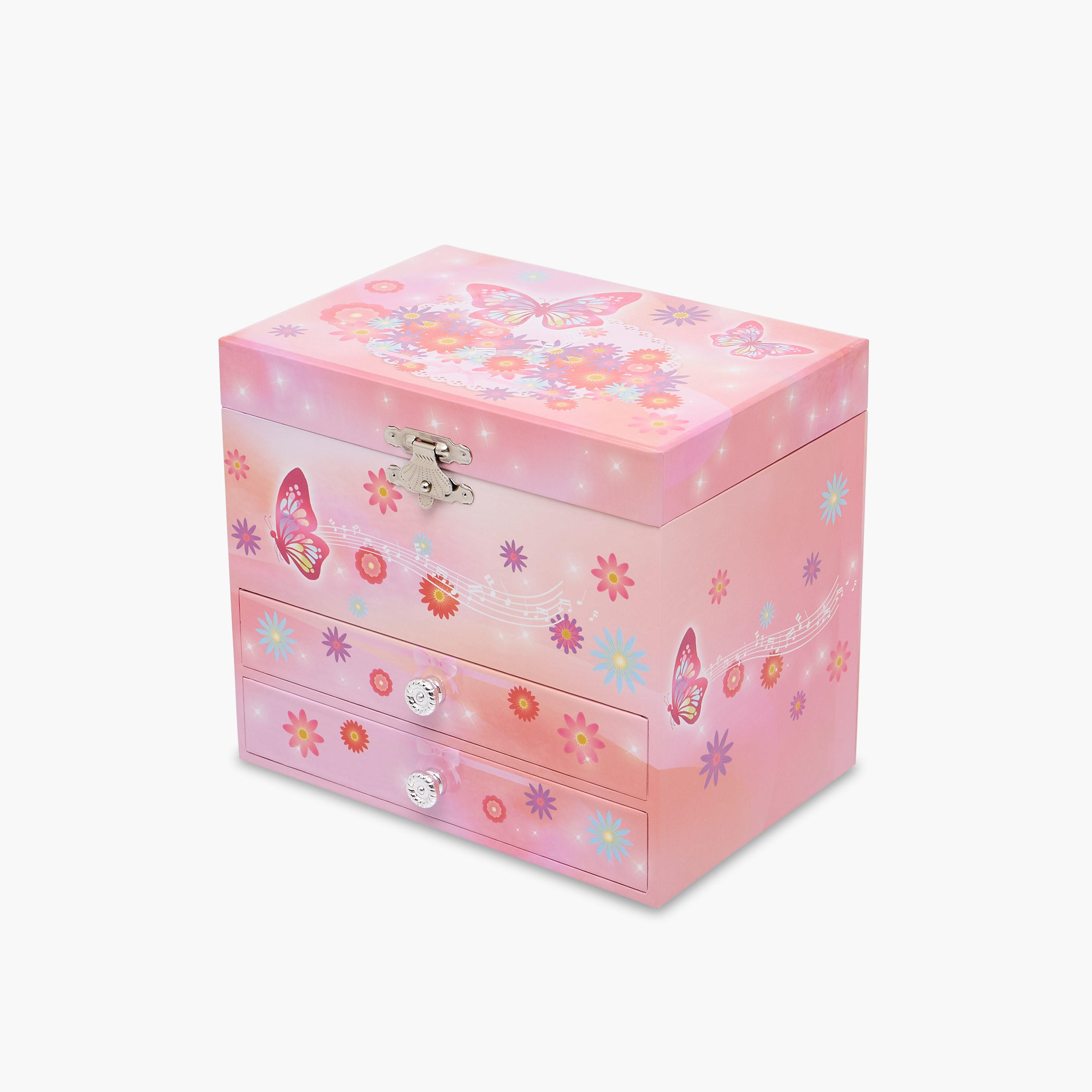 صندوق مجوهرات موسيقي بمرآة - 16x11x14 سم-women-watchesandjewellery-jewellery-storage-image-2