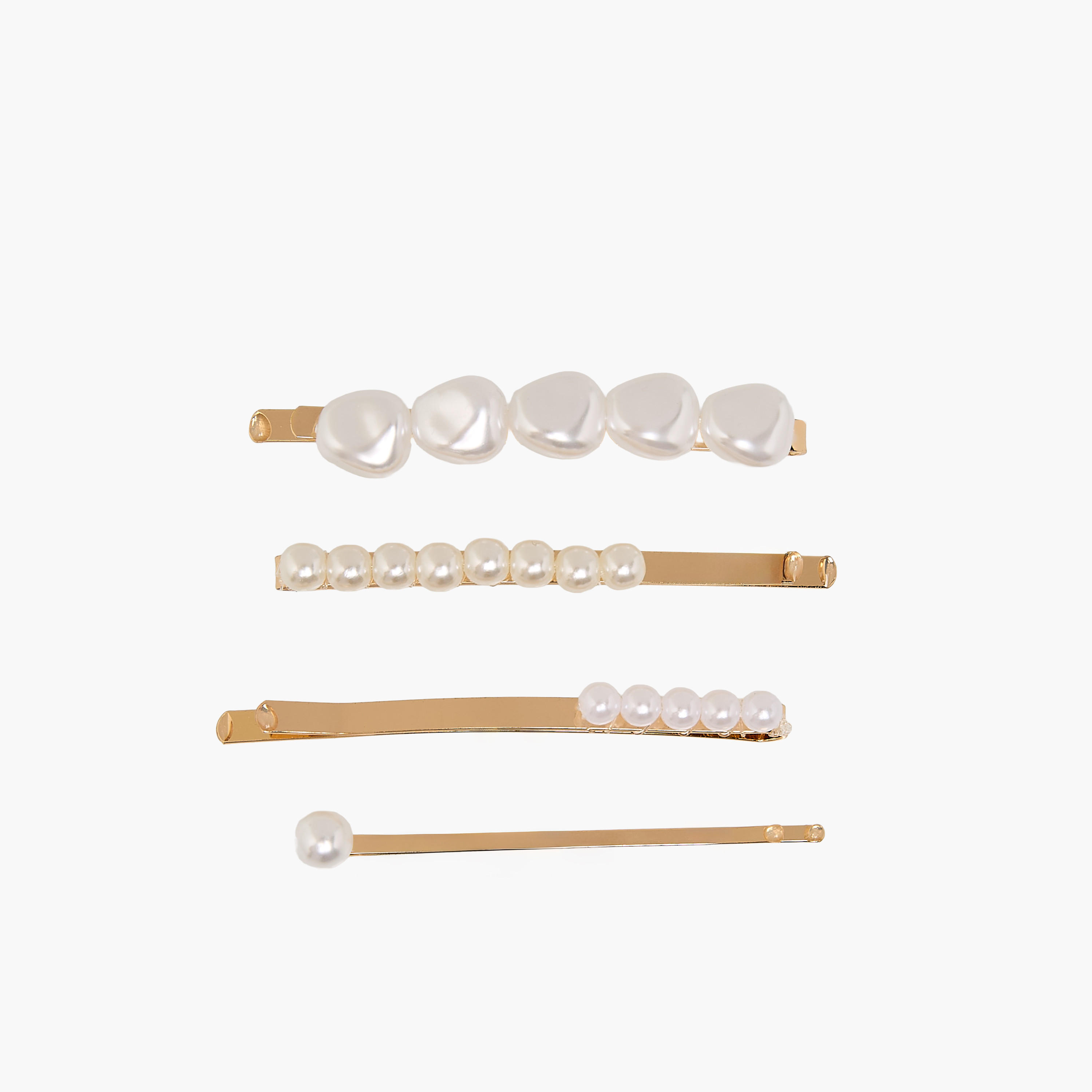 Pack of 4 Hair Pins with Pearl Embellishments-women-hairaccessories-hairpins-image-1