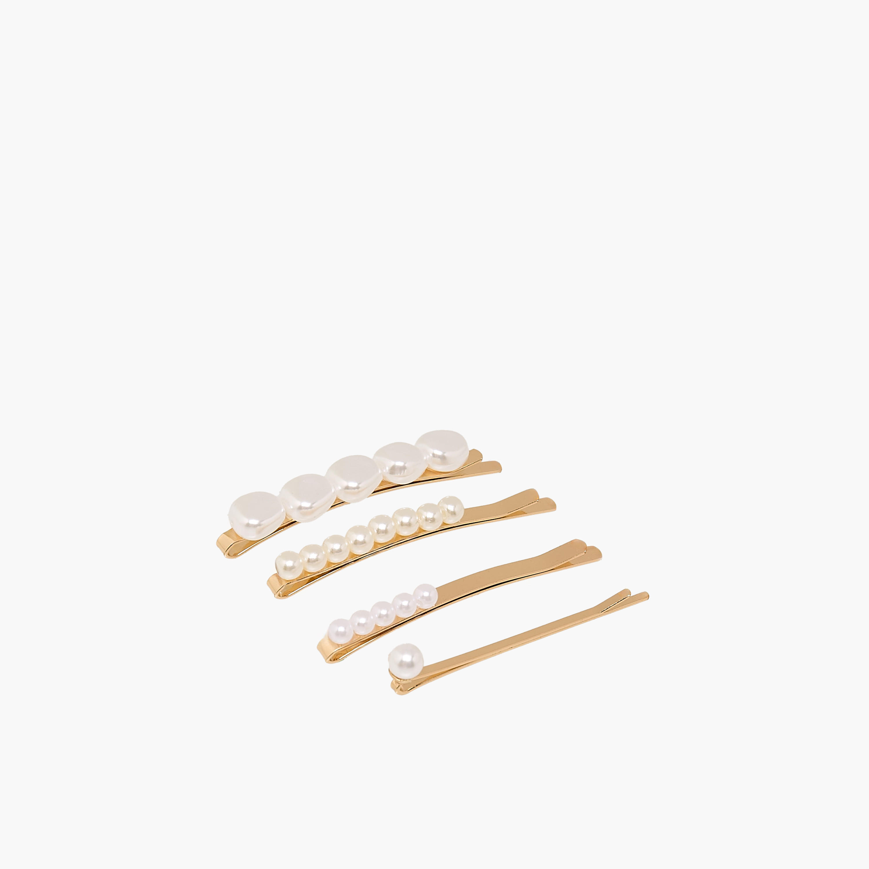 Pack of 4 Hair Pins with Pearl Embellishments-women-hairaccessories-hairpins-image-3