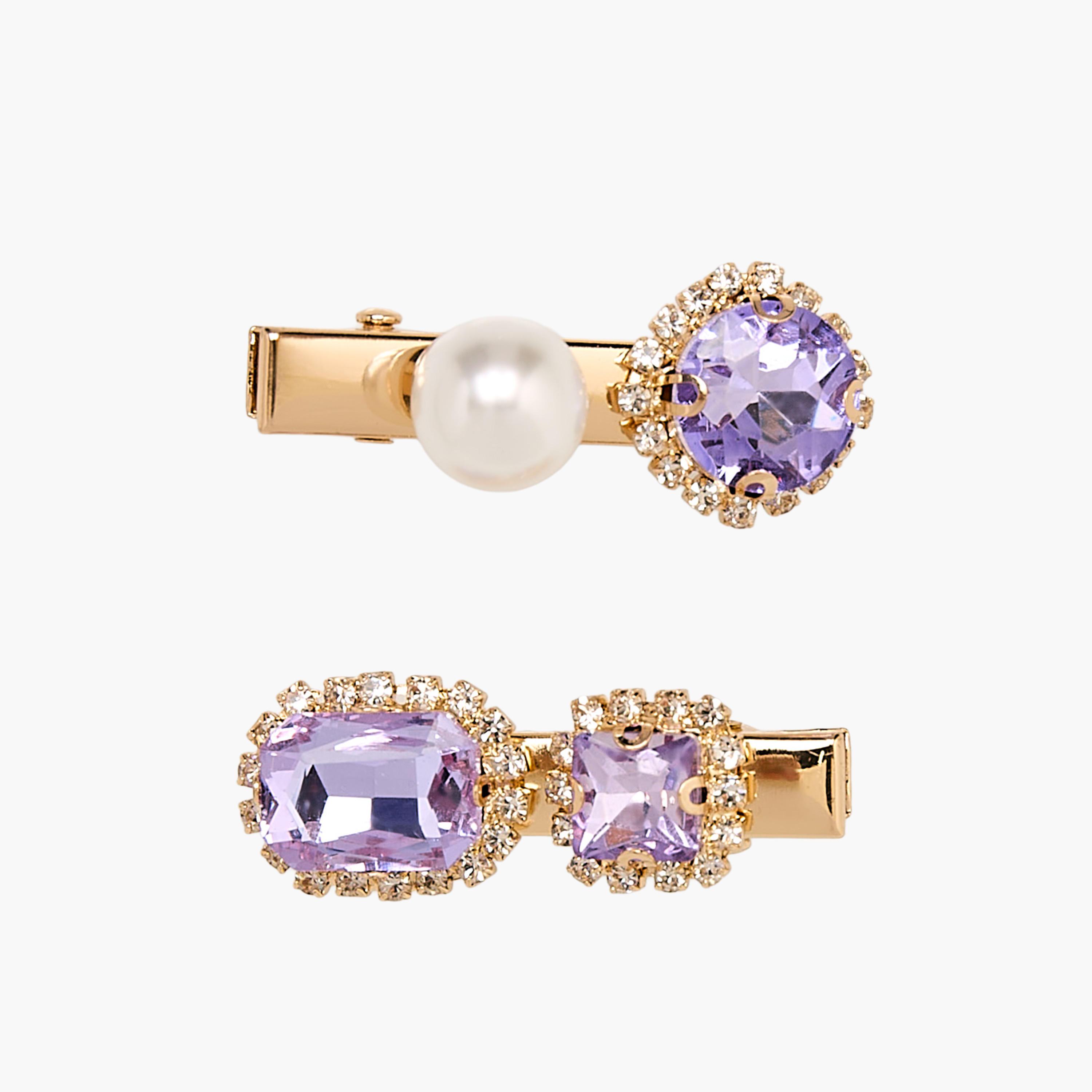 Pack of 2 Hair Clip with Embellishment-women-hairaccessories-clips-image-1