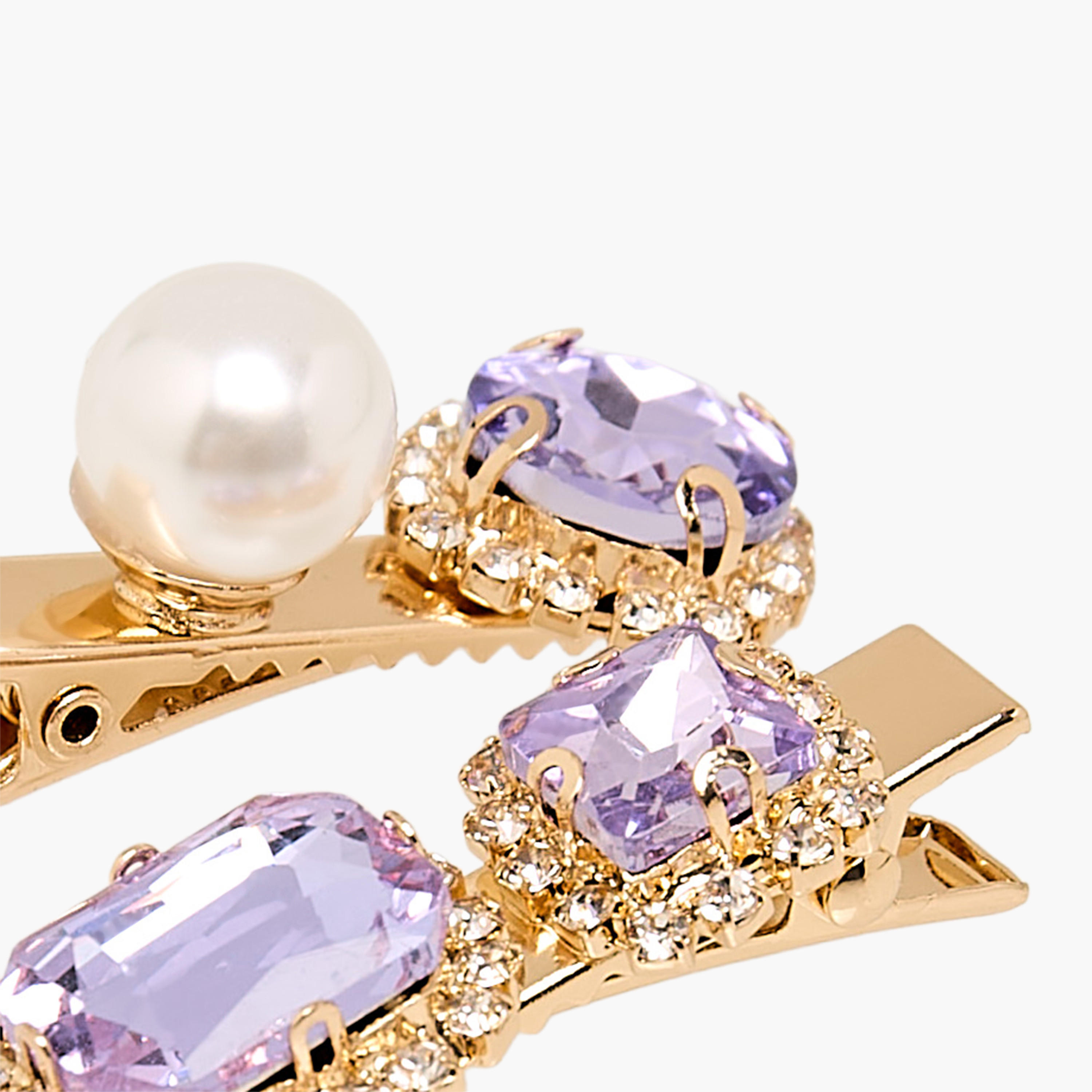 Pack of 2 Hair Clip with Embellishment-women-hairaccessories-clips-image-4