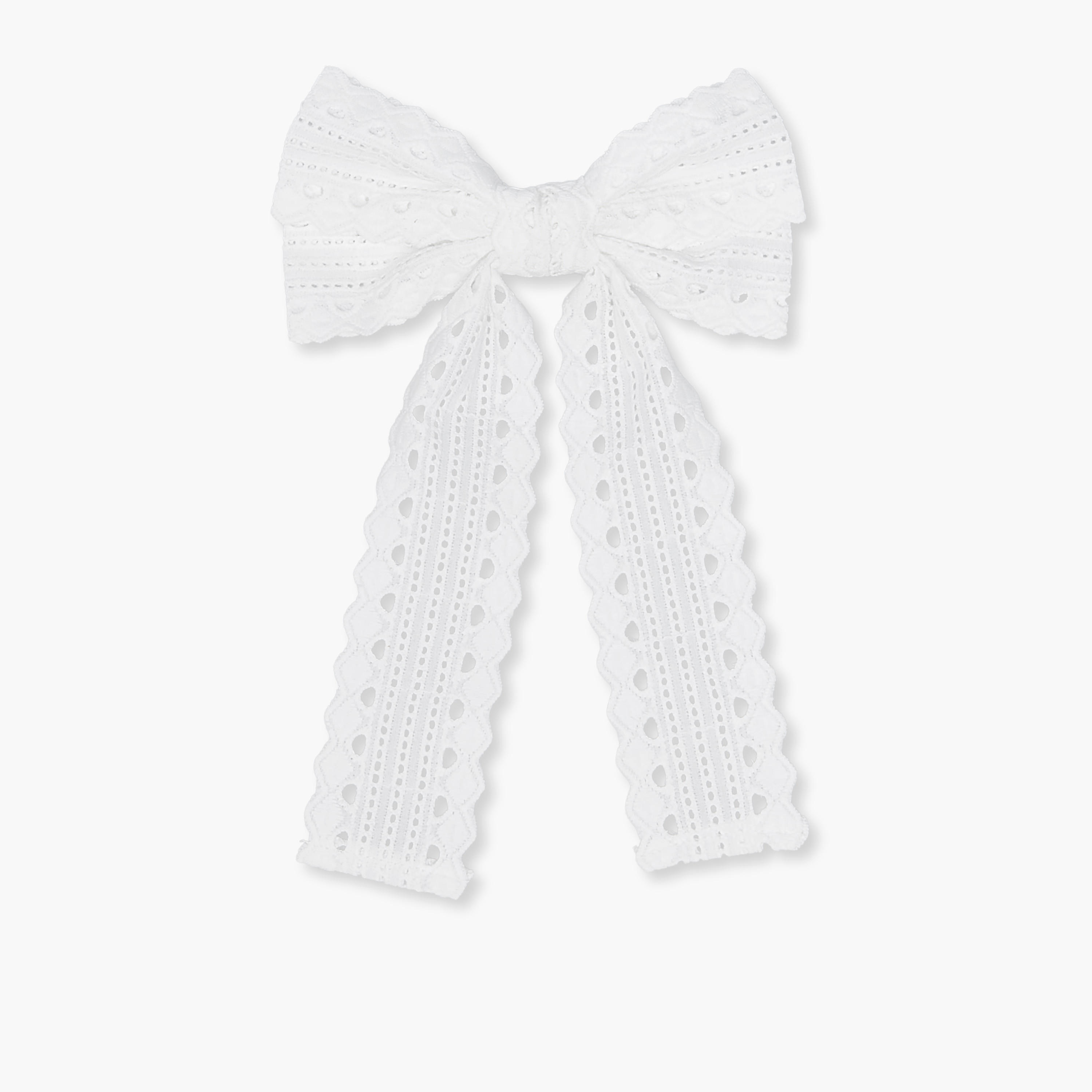 Bow Hair Clip with Crochet Embroidery-women-hairaccessories-clips-image-1