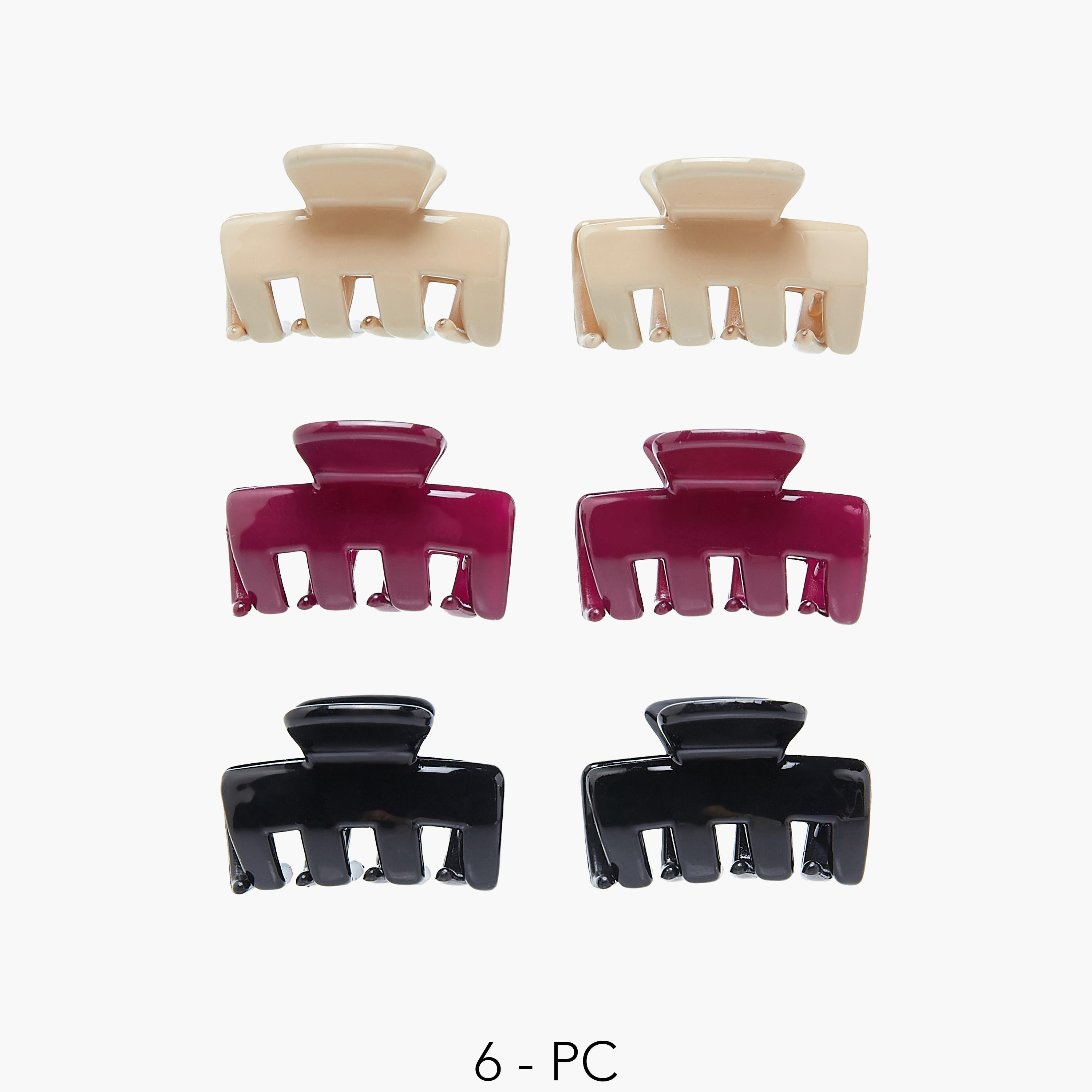 Pack of 6 Rectangular Hair Clamps-women-hairaccessories-clamps-image-1