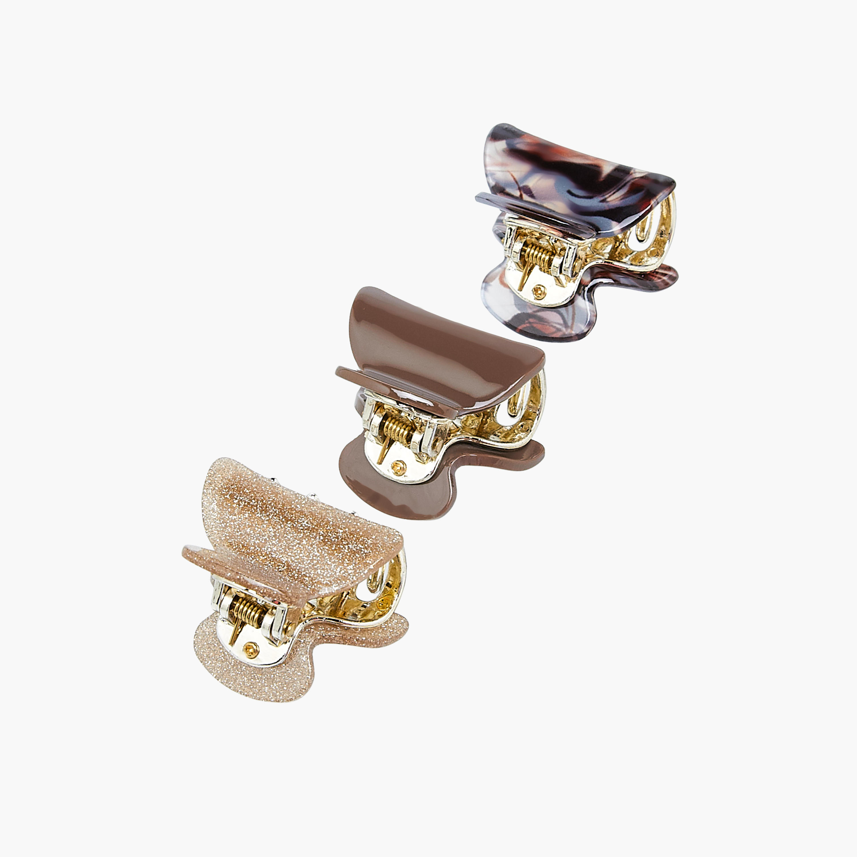 Pack of 3 Hair Clamps with Glitter Print-women-hairaccessories-clamps-image-5