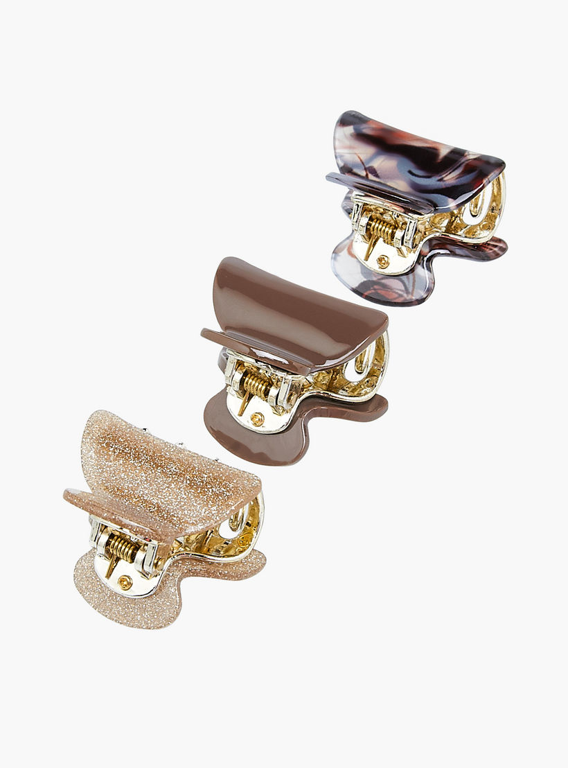 Pack of 3 Hair Clamps with Glitter Print-women-hairaccessories-clamps-image-5
