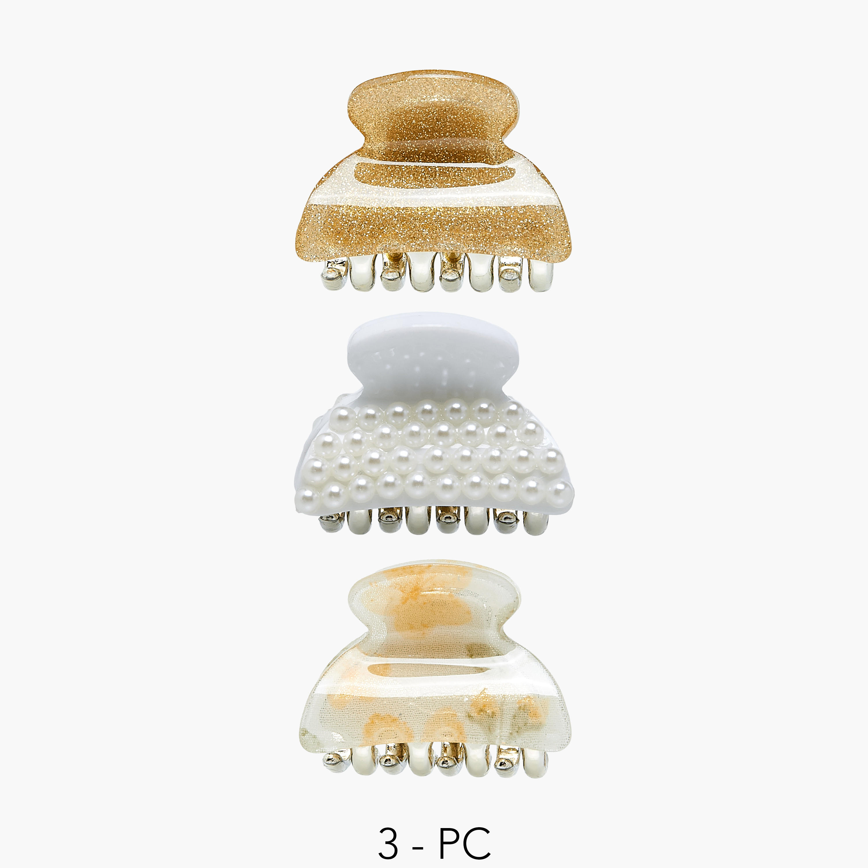 Pack of 3 Hair Clamp with Embellishments-women-hairaccessories-clamps-image-1