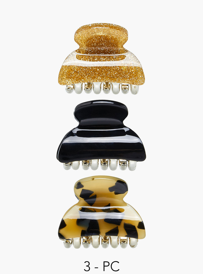 Pack of 3 Hair Clamps with Marble Print-women-hairaccessories-clamps-image-1