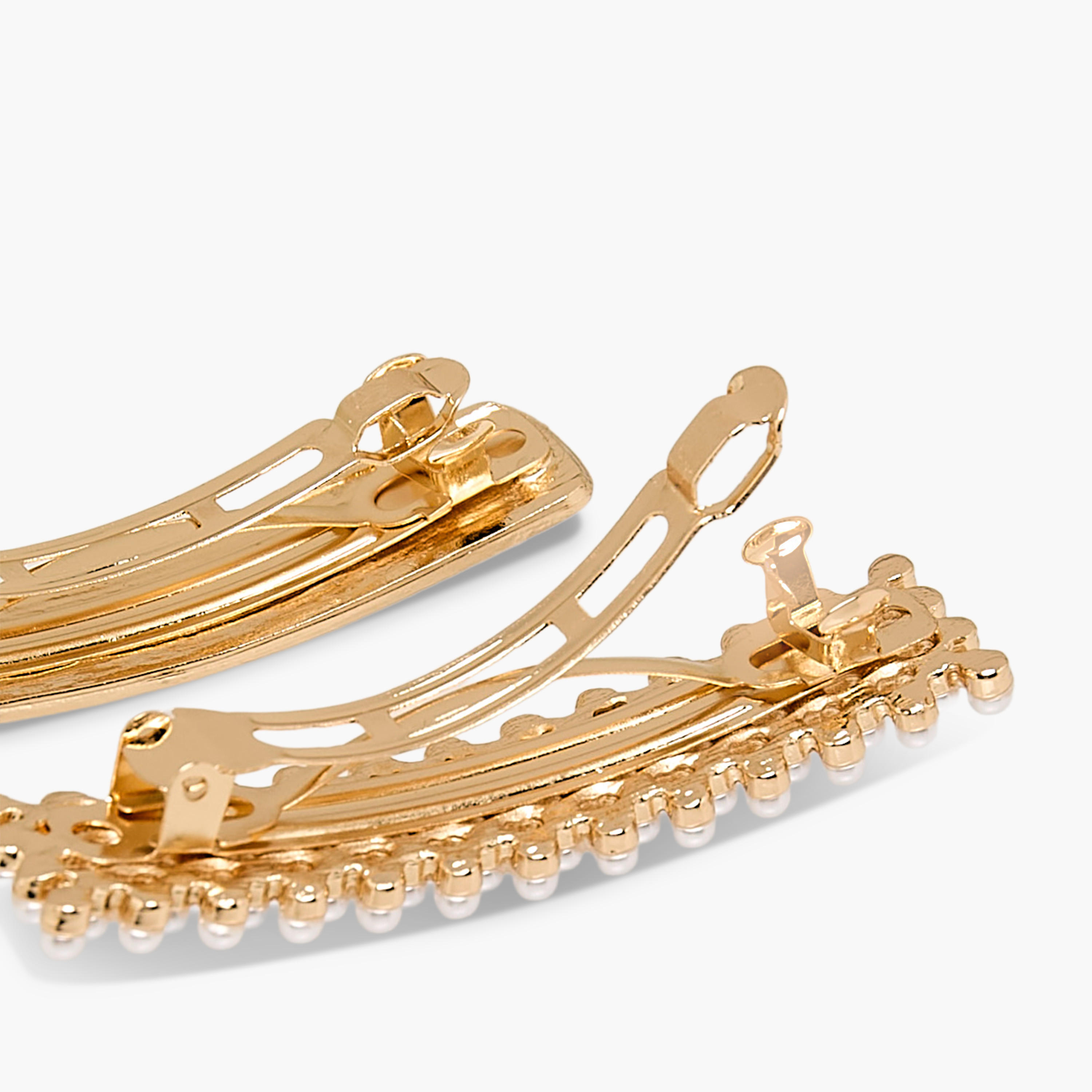 Pack of 2 Hair Clips with Embellishments-women-hairaccessories-clips-image-4