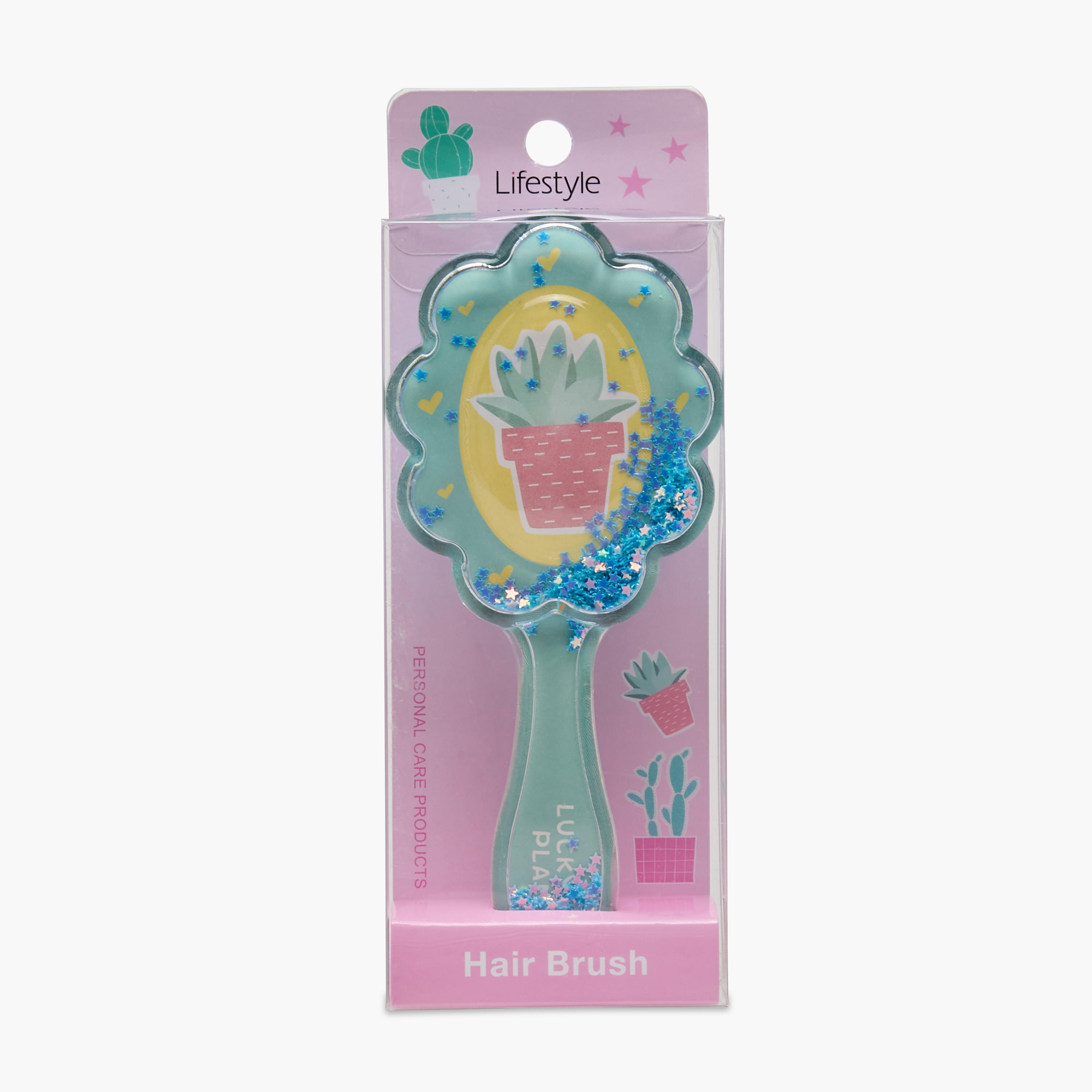 Hairbrush with Glitter and Flower Print-women-hairaccessories-brushesandcombs-image-5
