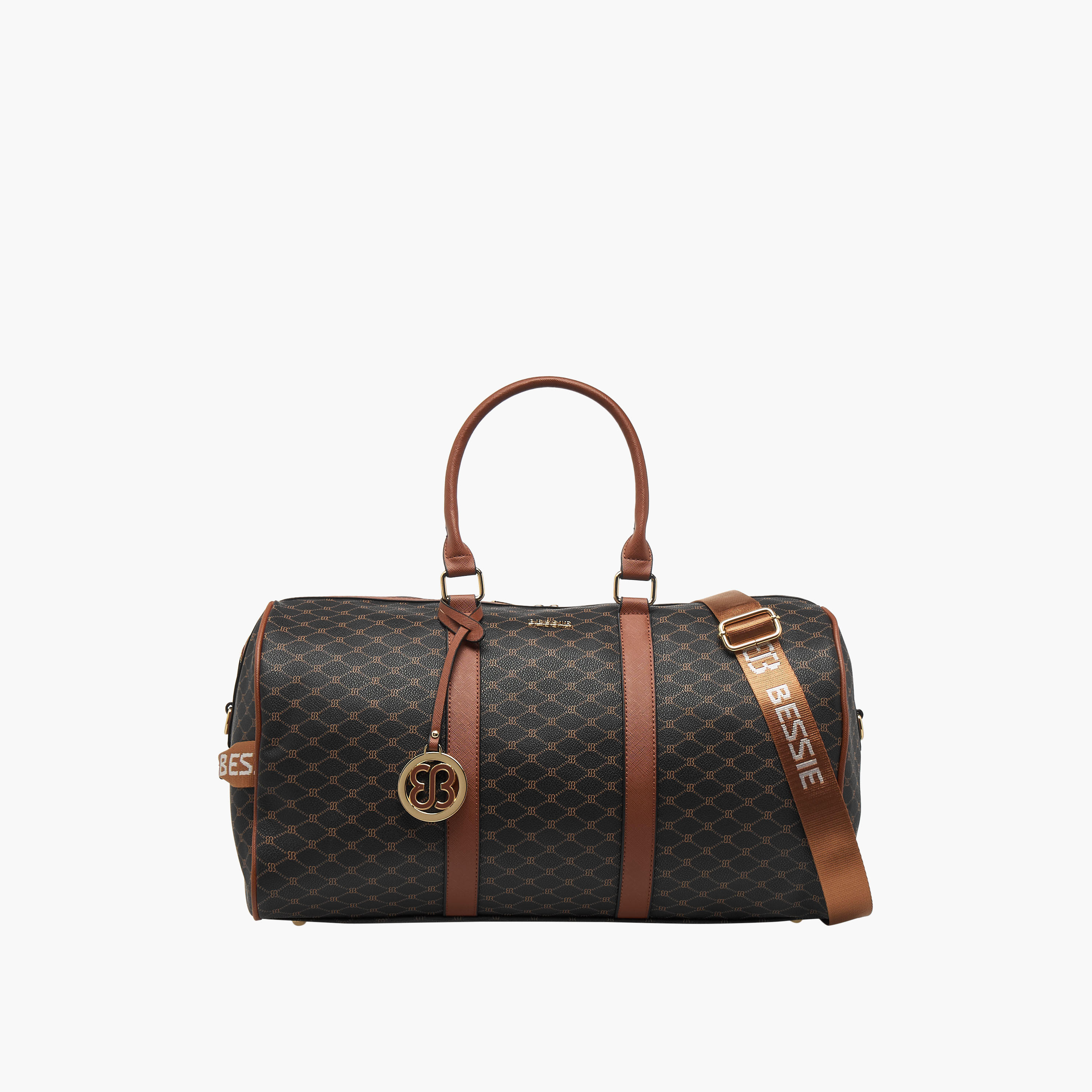 Bessie London Printed Duffle Bag with Bag Charm-women-bagsandwallets-handbags-image-1