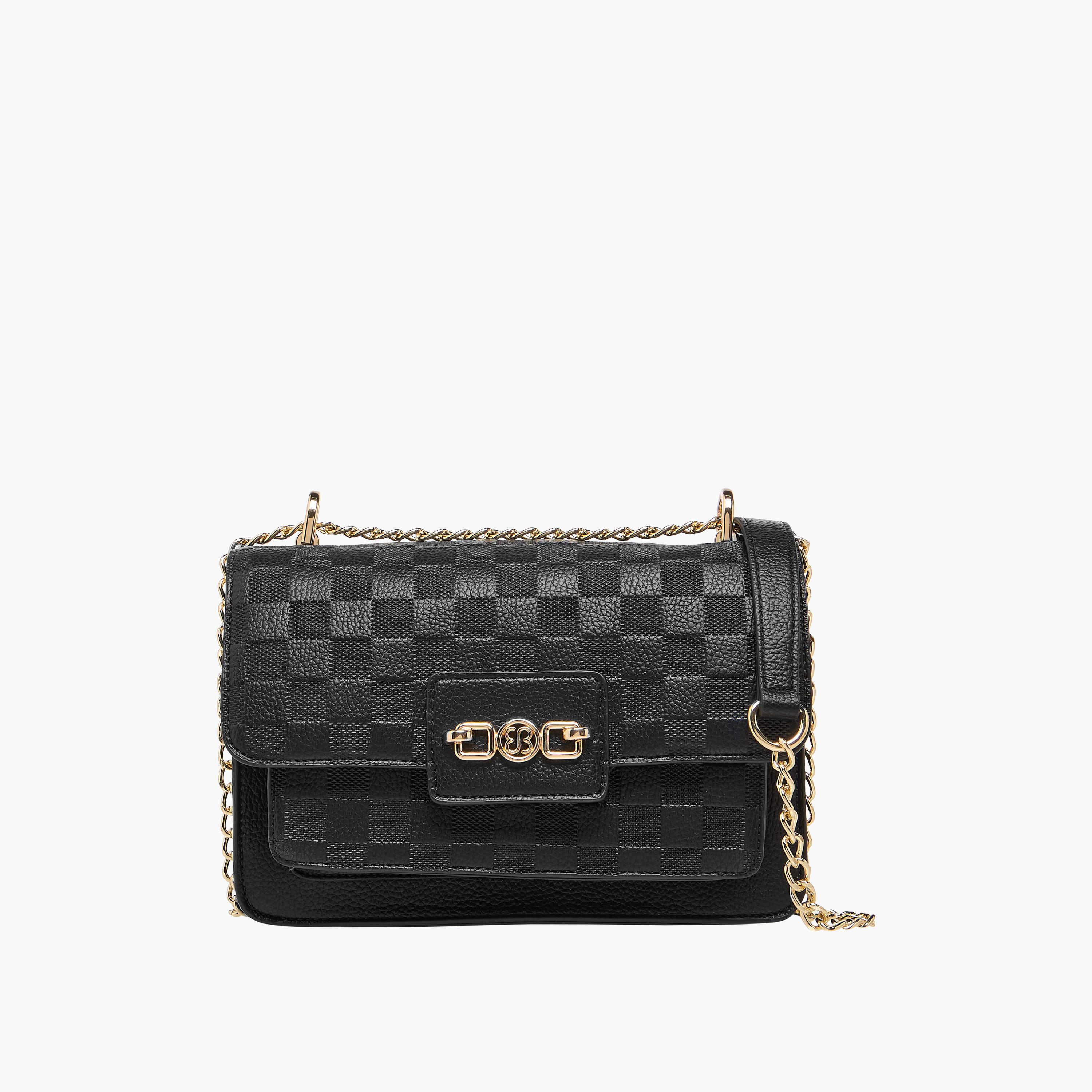 شنطة كروس بودي مربعات منقوشة بحزام سلسة من بيسي لندن-women-bagsandwallets-handbags-image-1
