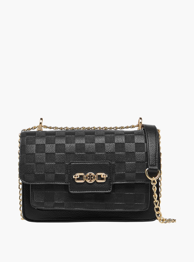 شنطة كروس بودي مربعات منقوشة بحزام سلسة من بيسي لندن-women-bagsandwallets-handbags-image-1