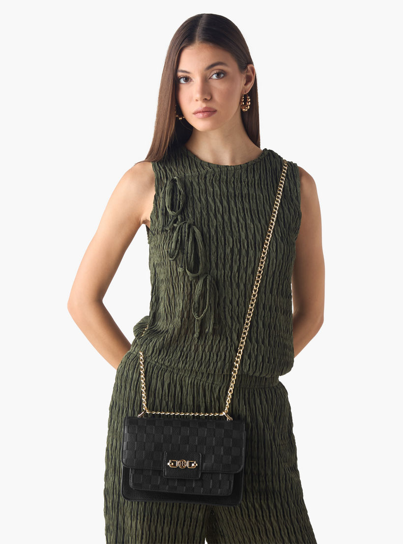 شنطة كروس بودي مربعات منقوشة بحزام سلسة من بيسي لندن-women-bagsandwallets-handbags-image-2