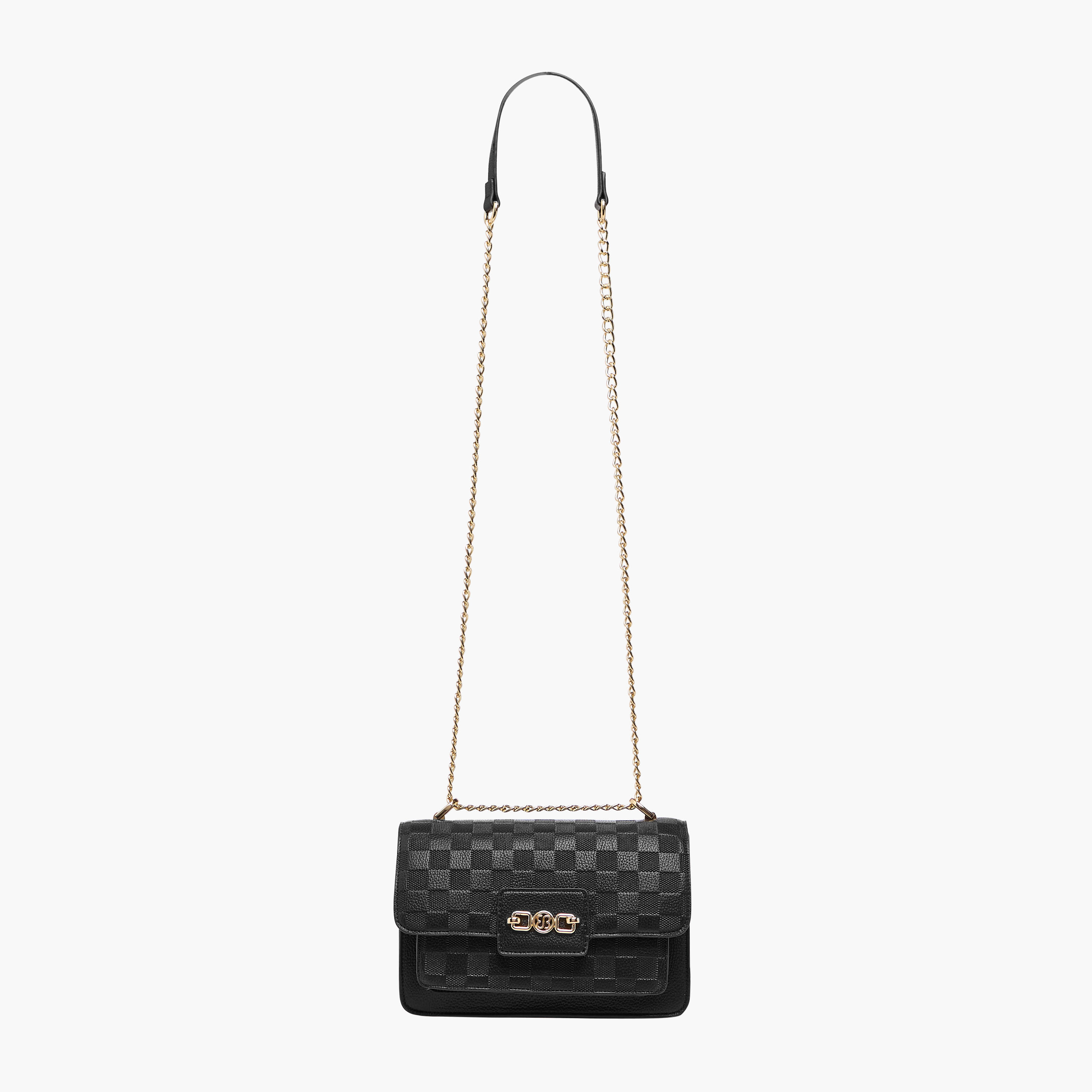شنطة كروس بودي مربعات منقوشة بحزام سلسة من بيسي لندن-women-bagsandwallets-handbags-image-3