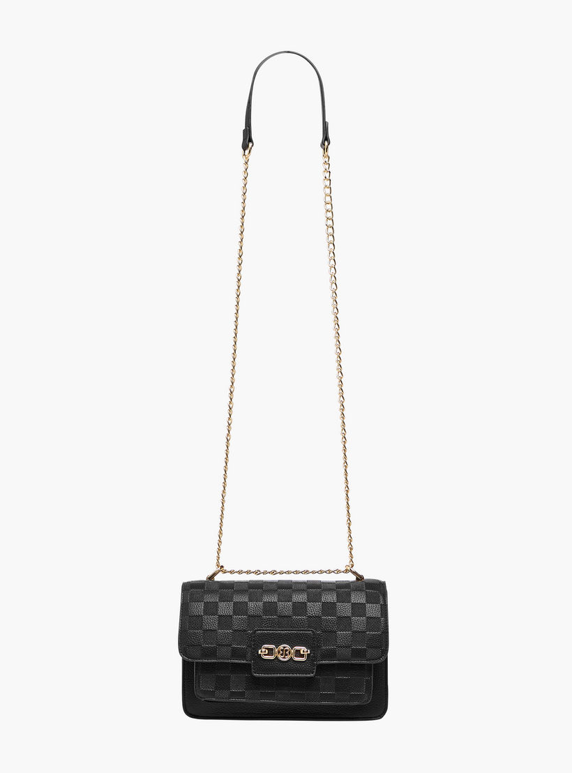 شنطة كروس بودي مربعات منقوشة بحزام سلسة من بيسي لندن-women-bagsandwallets-handbags-image-3