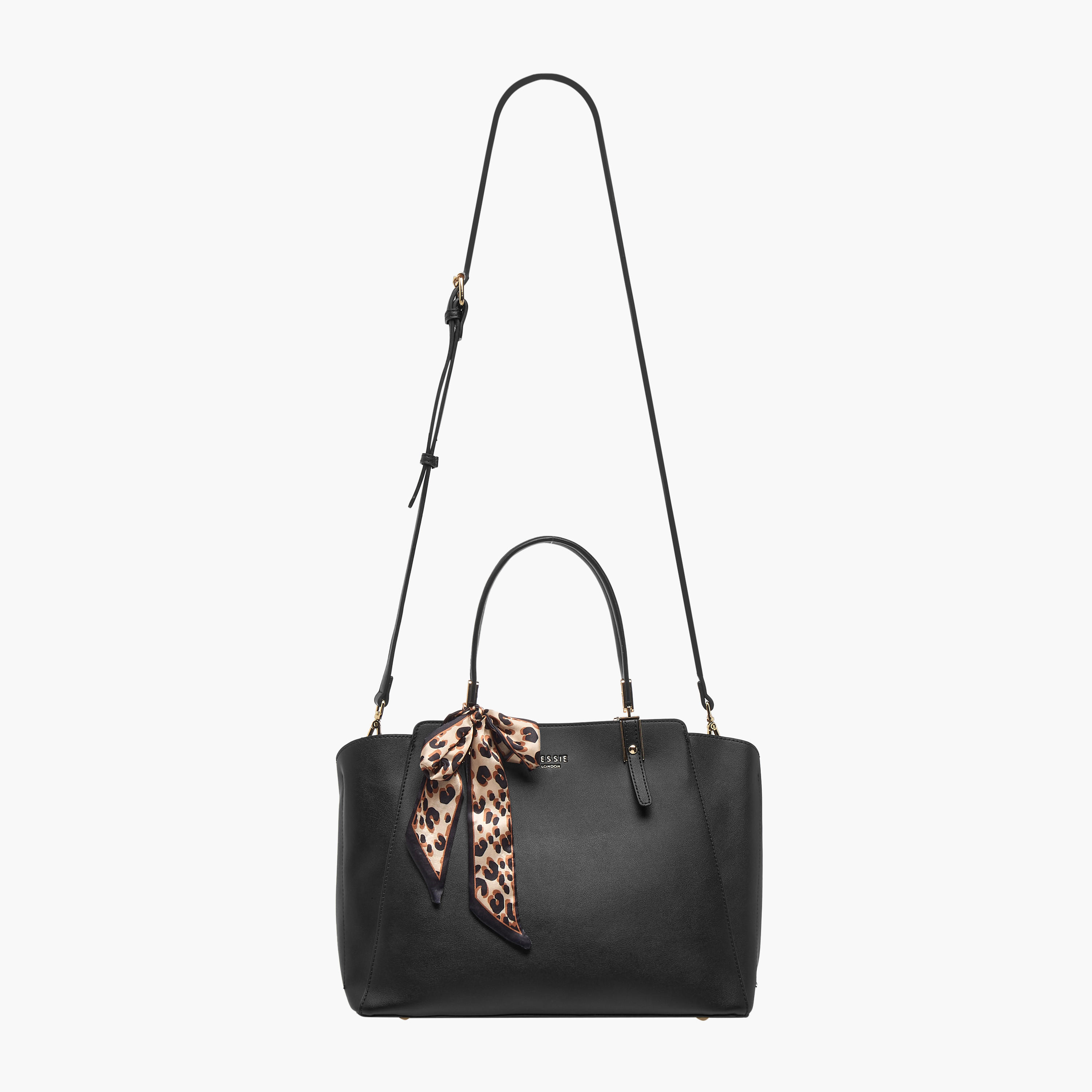 Bessie London Textured Tote Bag with Printed Scarf-women-bagsandwallets-handbags-image-3