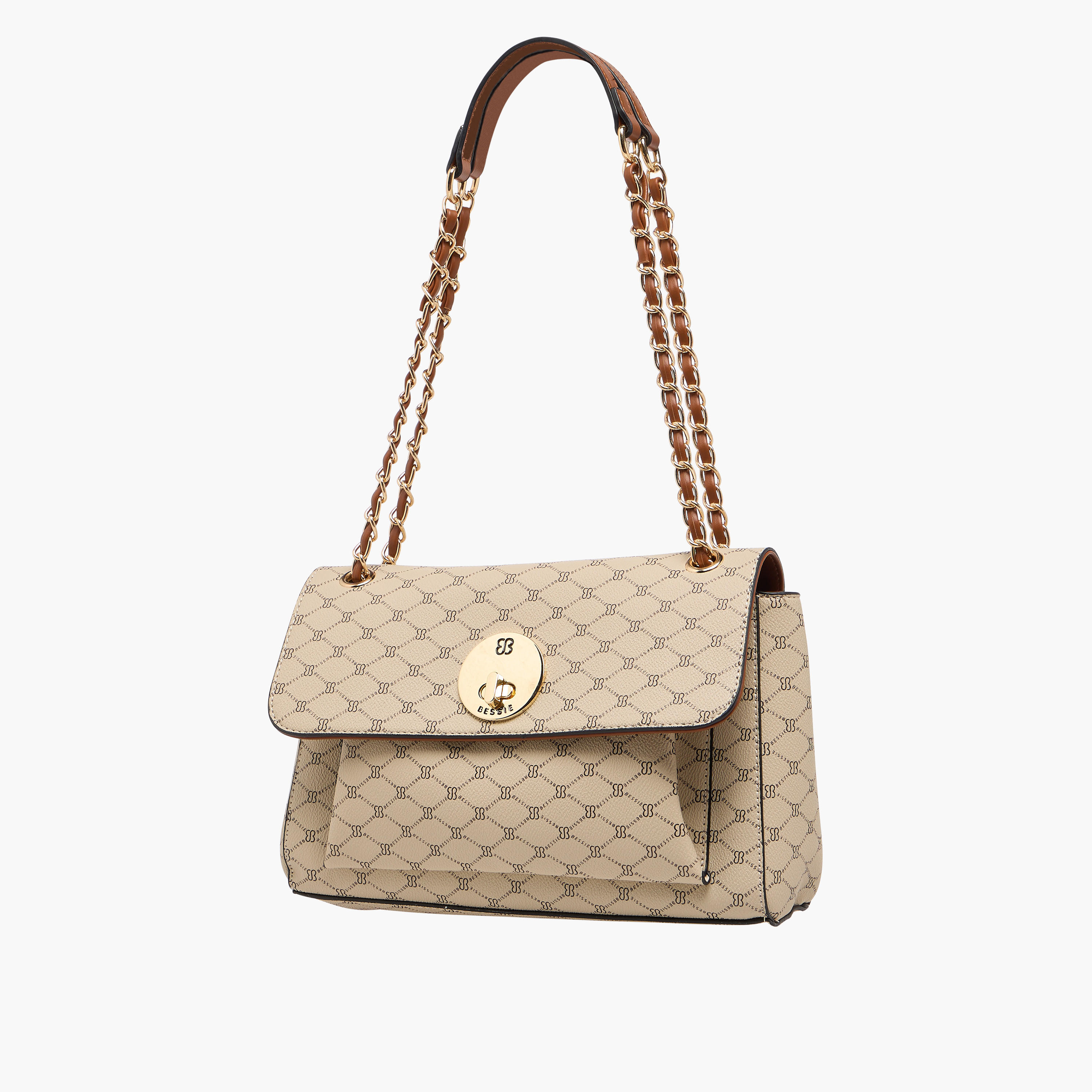 Bessie London Printed Satchel Bag with Twist Lock Closure-women-bagsandwallets-handbags-image-3