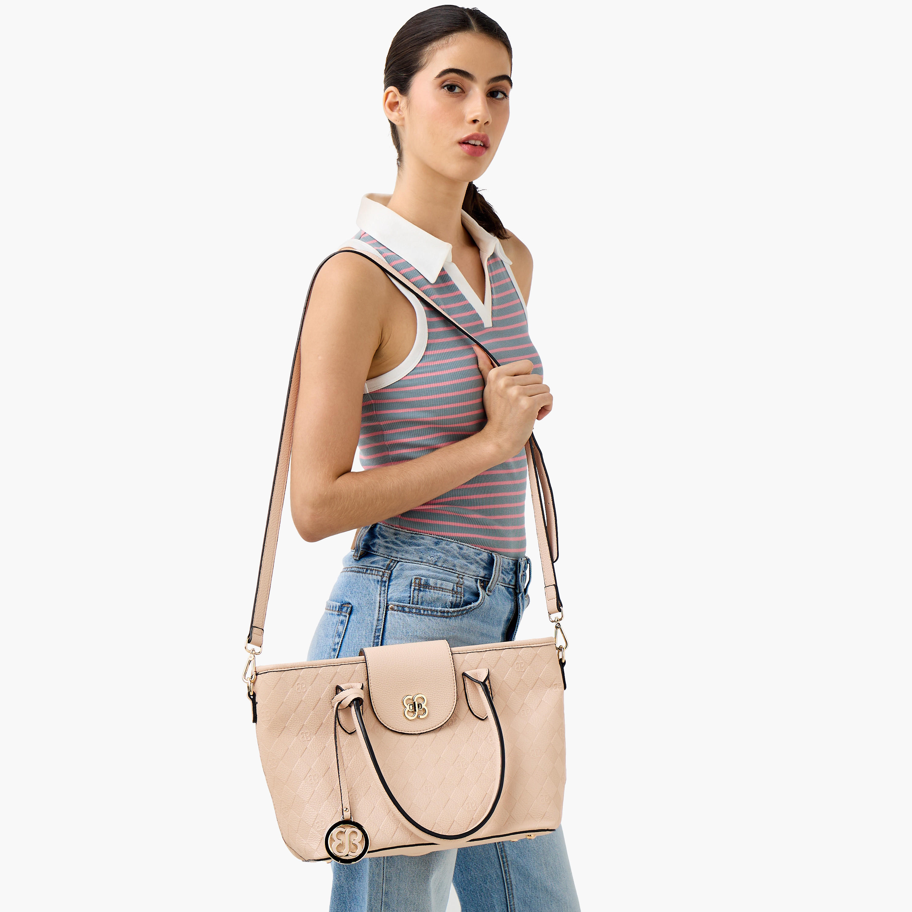 شنطة توتي بارزة الملمس بحزام قابل للفصل من بيسي لندن-women-bagsandwallets-handbags-image-8